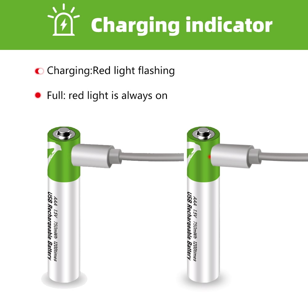 DFITO Rechargeable AAA Lithium Ion Batteries with USB-C Charging Cable (4 Pack, 1.5V) 3dnqb
