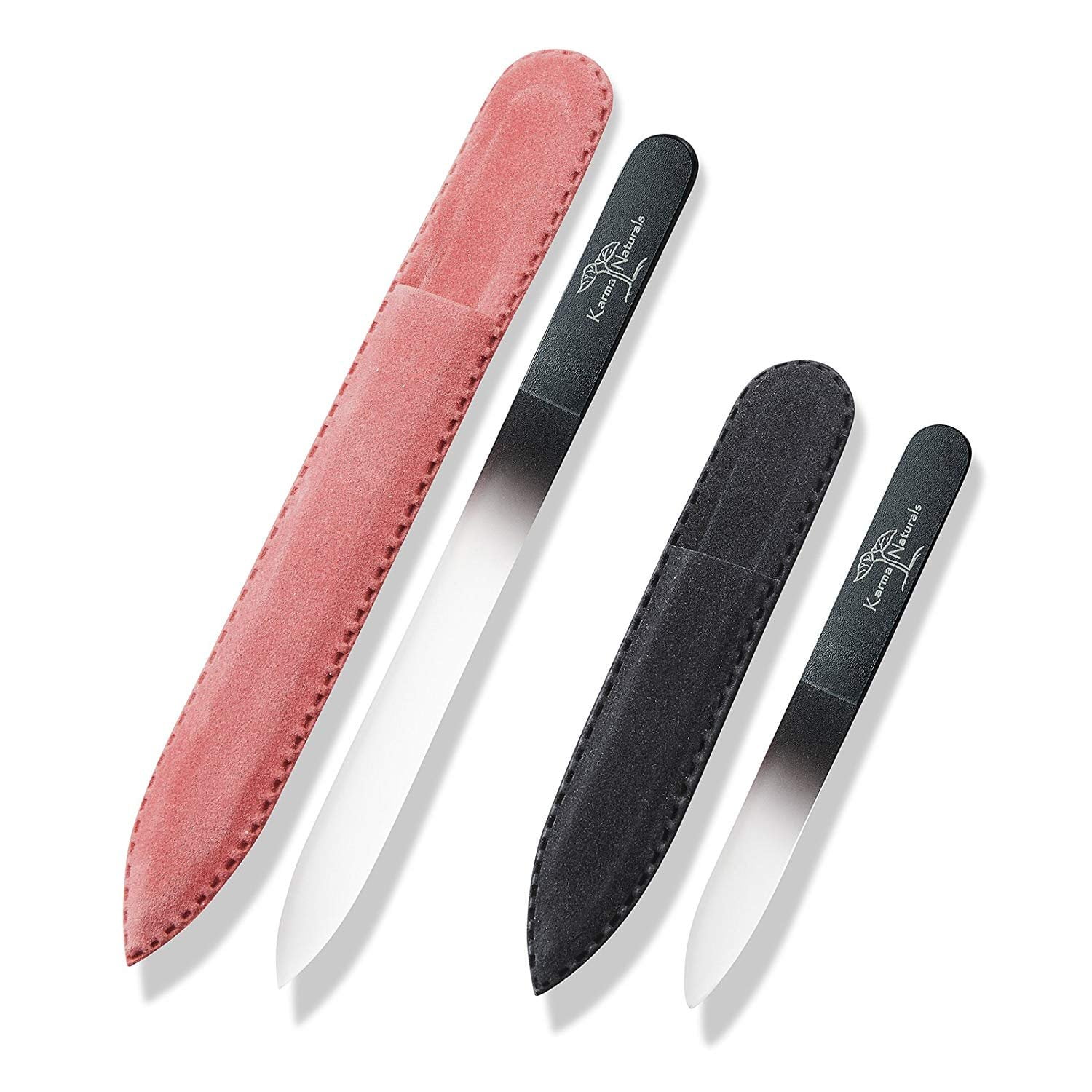 Karma Organic Glass Nail File Set (Blue and Pink, 2 Pack) v9v68