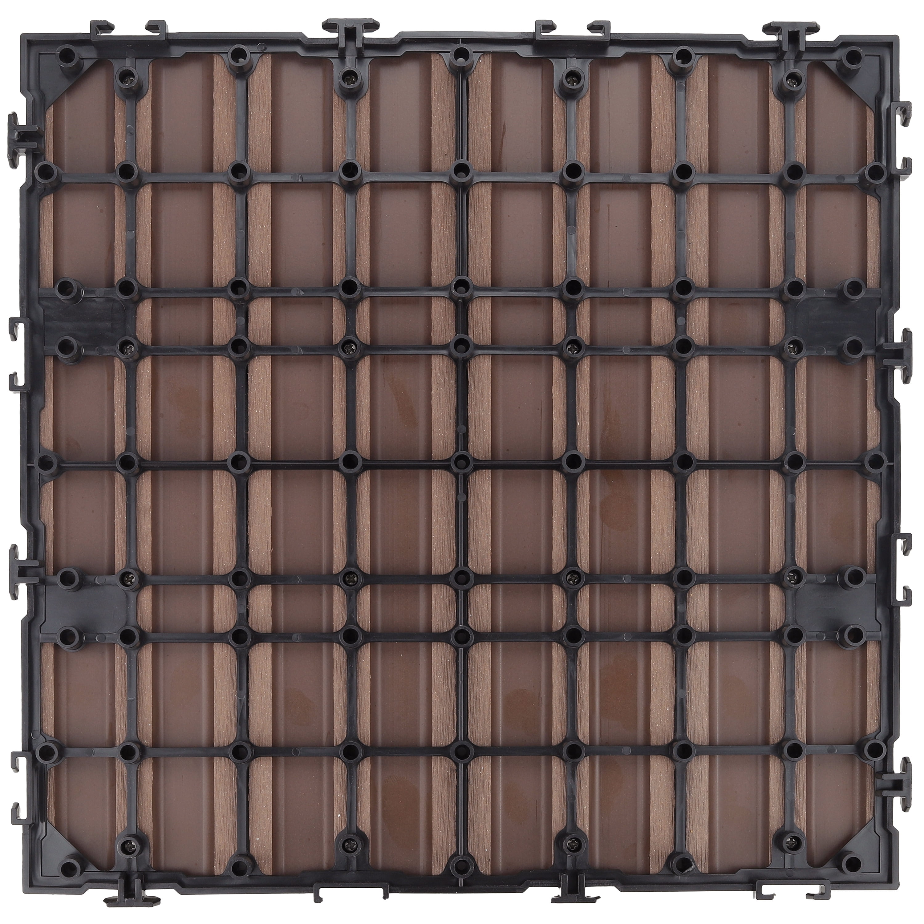 Design House Interlocking Wood Composite Deck Tiles (Russet Canyon Brown, 12 in x 12 in, 6-Pack) kihp4