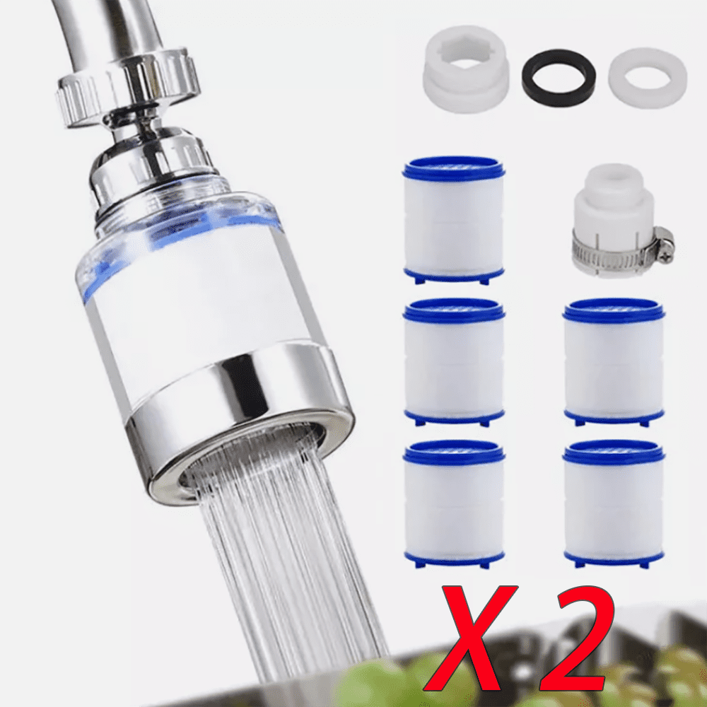 Generic Kitchen & Bathroom Sink Faucet Water Filter System (Silver, 2-Pack) mo1vi