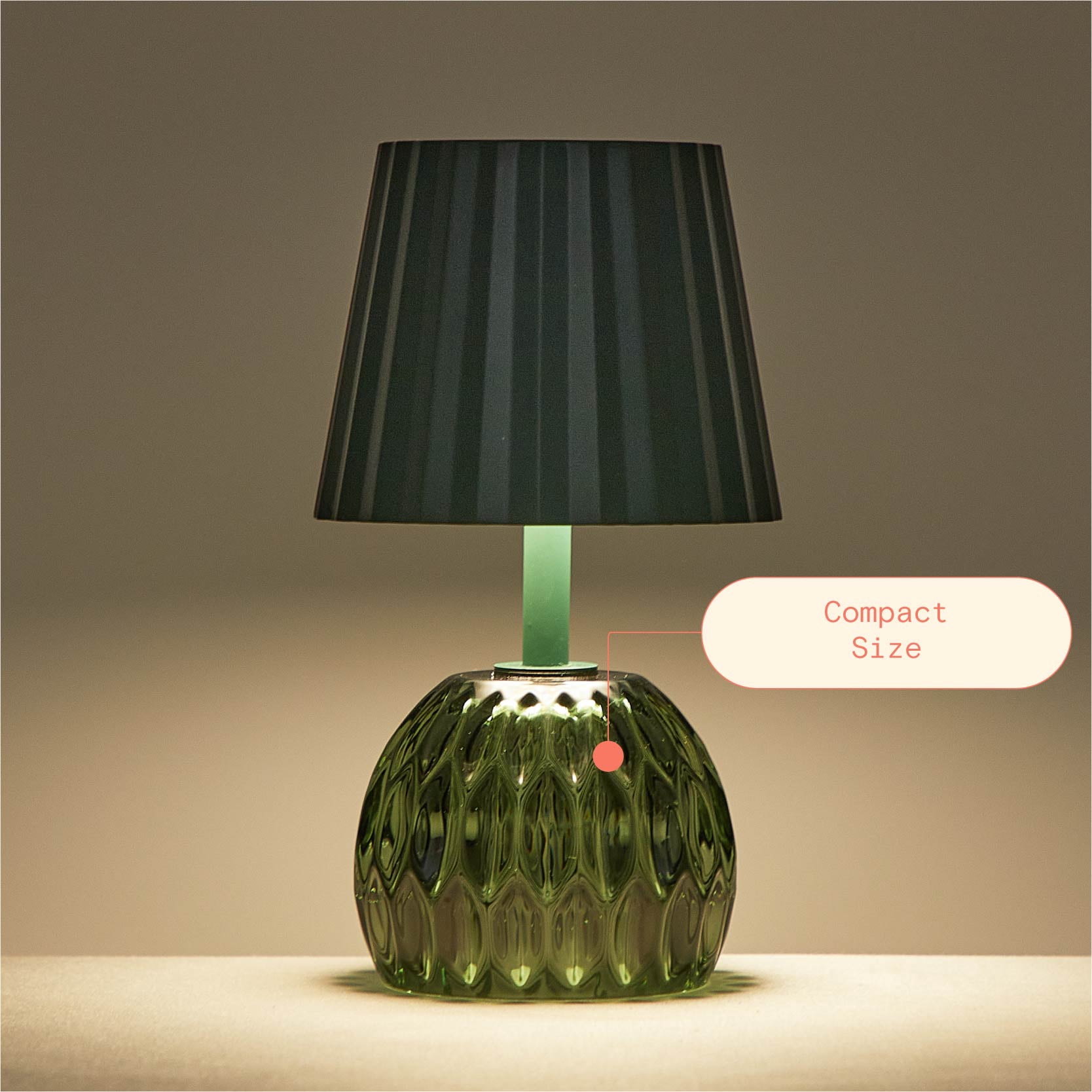 Beautiful by Drew Barrymore Portable Rechargeable Table Lamp (Thyme Green, 7.9 in) qjelc