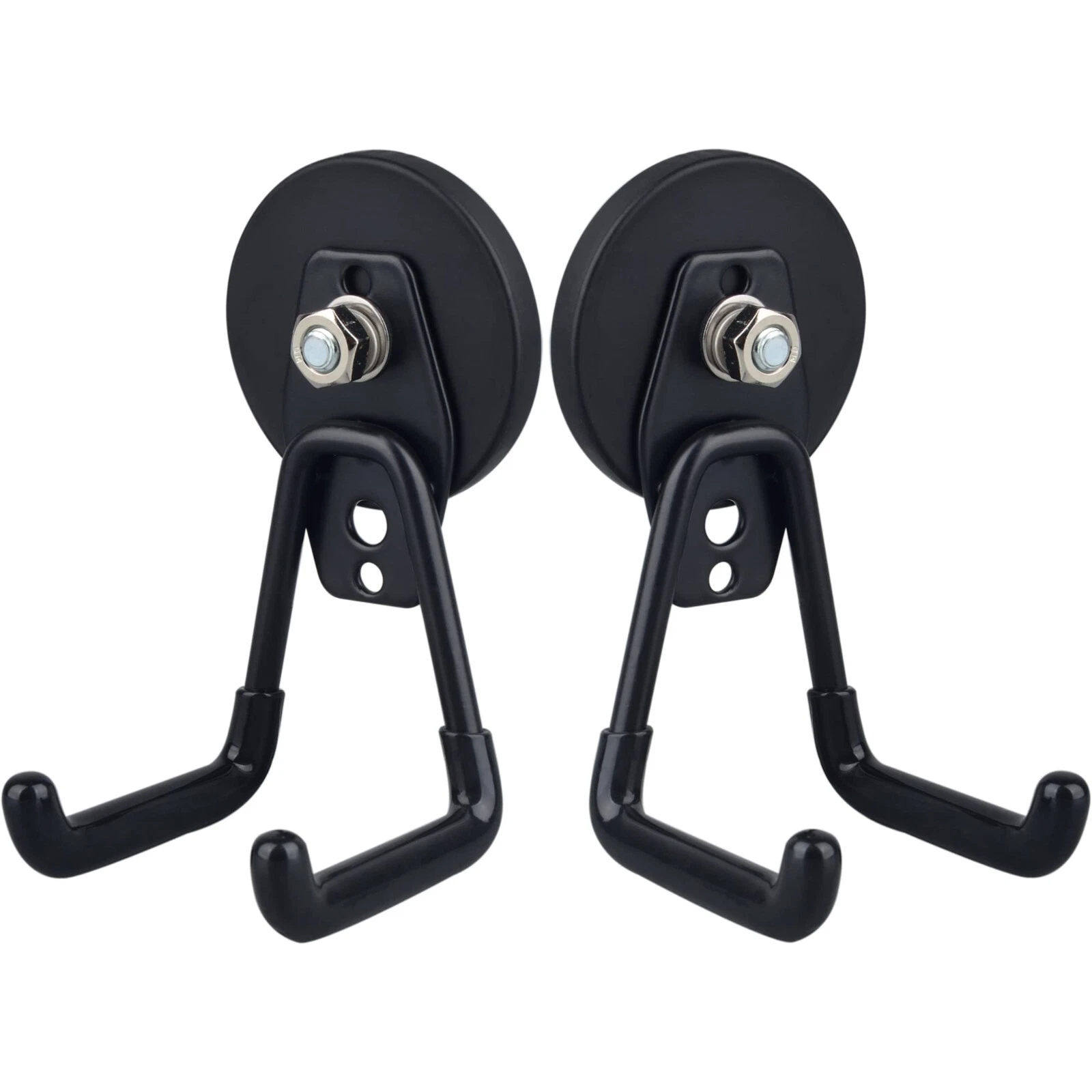 Knack Magnetic Hooks Heavy-Duty Garage Utility Hanger (Black, 2 Pack) w87n7