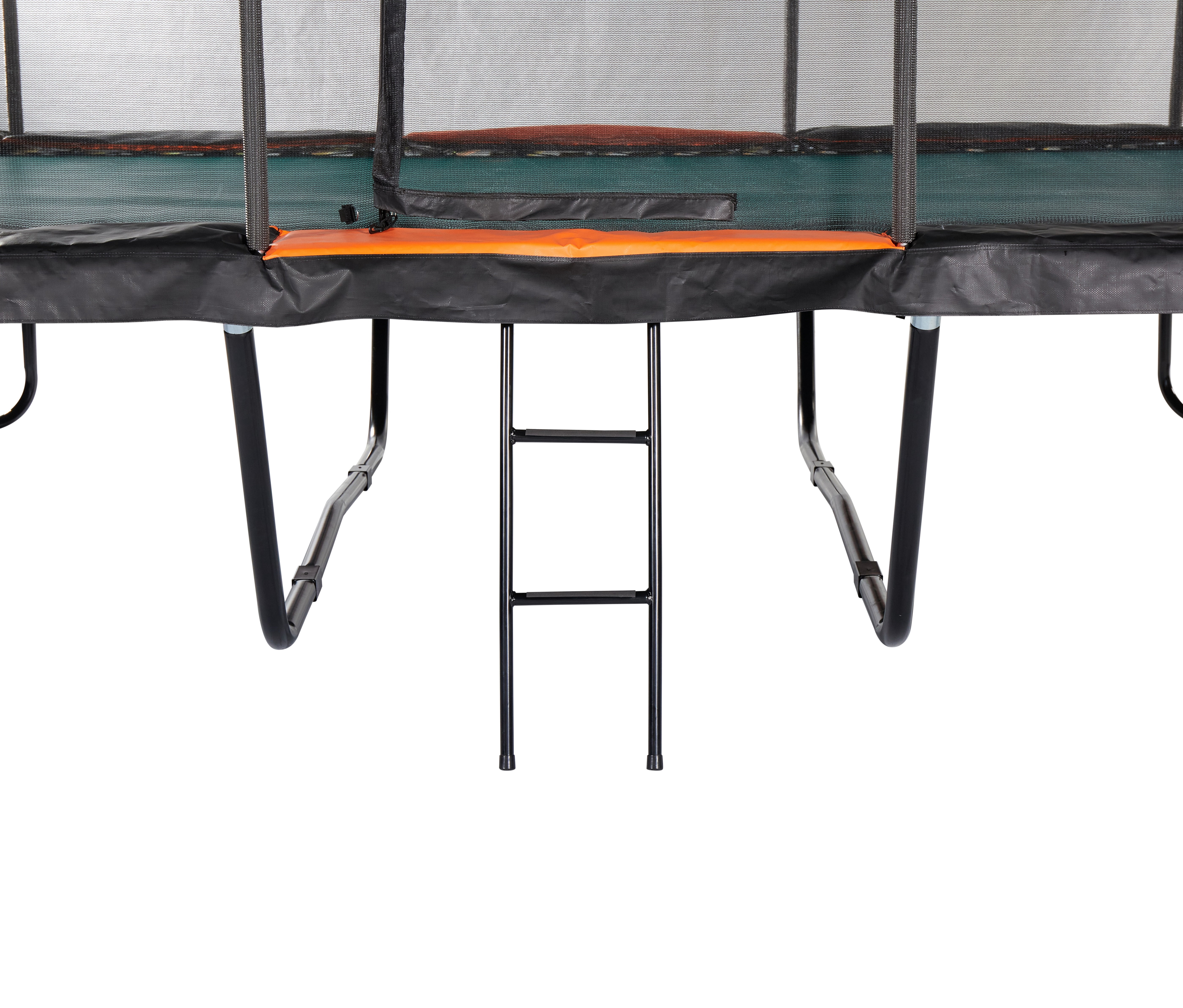JumpKing 10 ft x 18 ft Rectangular Trampoline with 2 Basketball Hoops and Ladder (Black, 10 ft x 18 ft) cjfhf