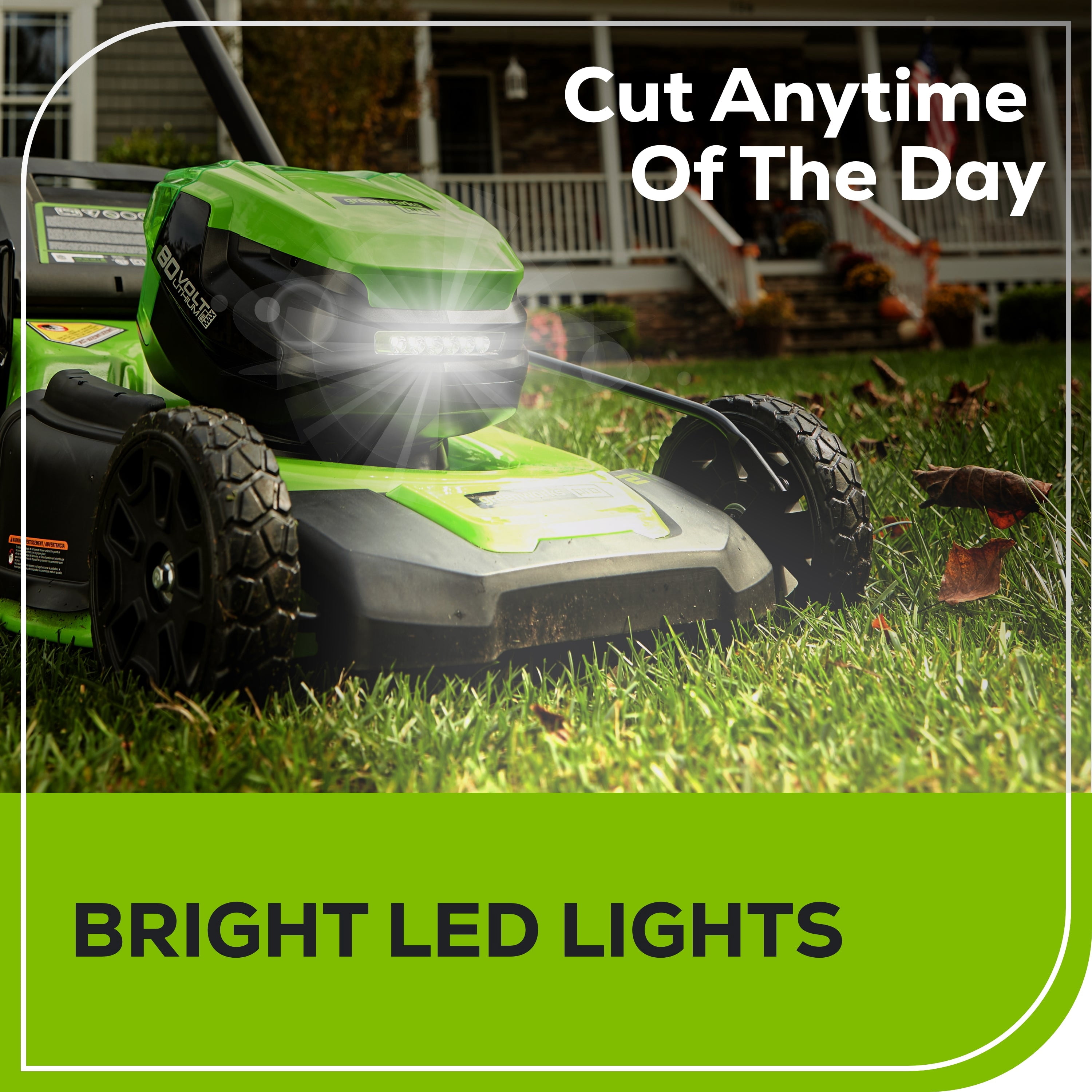 Greenworks 80V Cordless Self-Propelled Walk-Behind Lawn Mower (Green, 21 in) m3yts