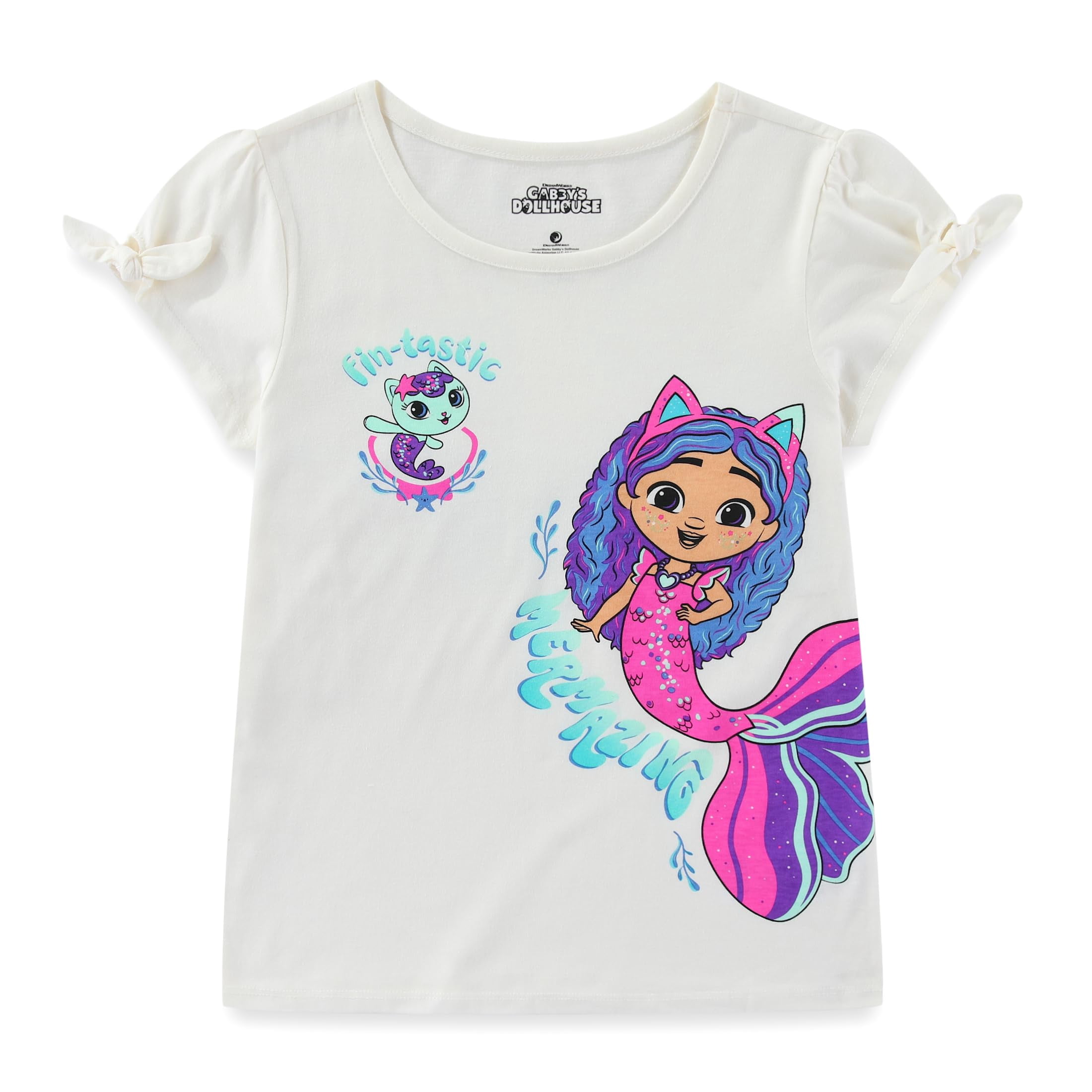 DreamWorks Gabby's Dollhouse Girls Short Sleeve T-Shirt and Shorts 2-Piece Outfit Set (Blue, 3T-10) e81jh
