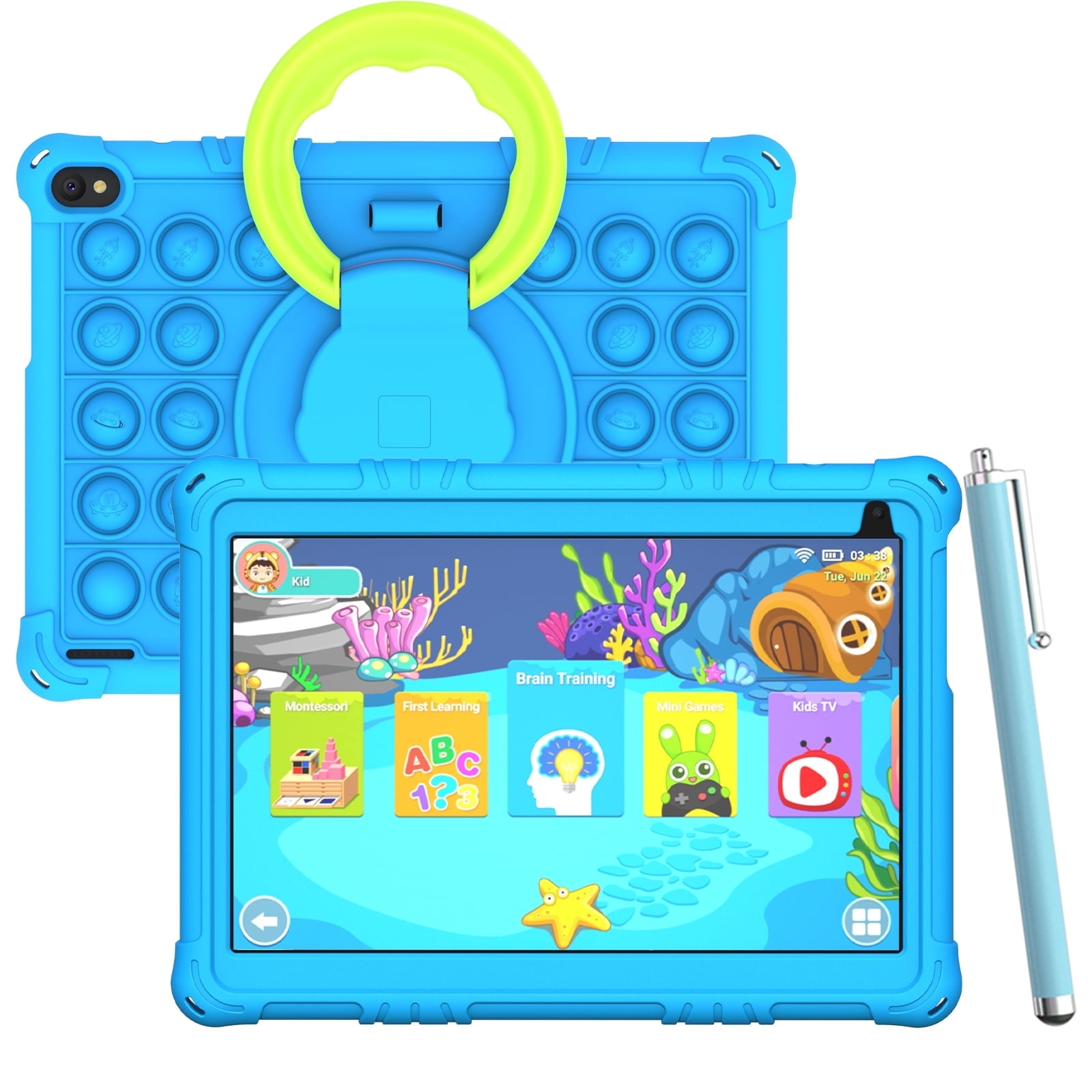 YQSavior Android 15 Kids Tablet 10.1 in IPS HD Display (Blue, 32GB) lnyuc