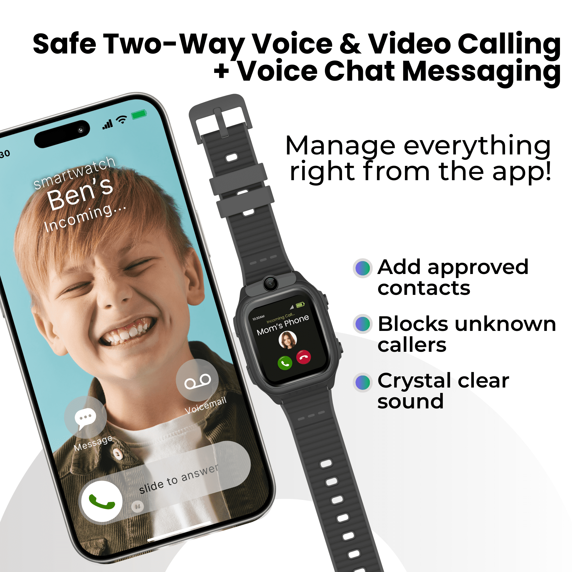 EmojiKidz 2026 GPS Smartwatch for Kids with 4G Calling, Texting, Camera, and SOS Alerts (Black, 1 Unit) 7vkj2