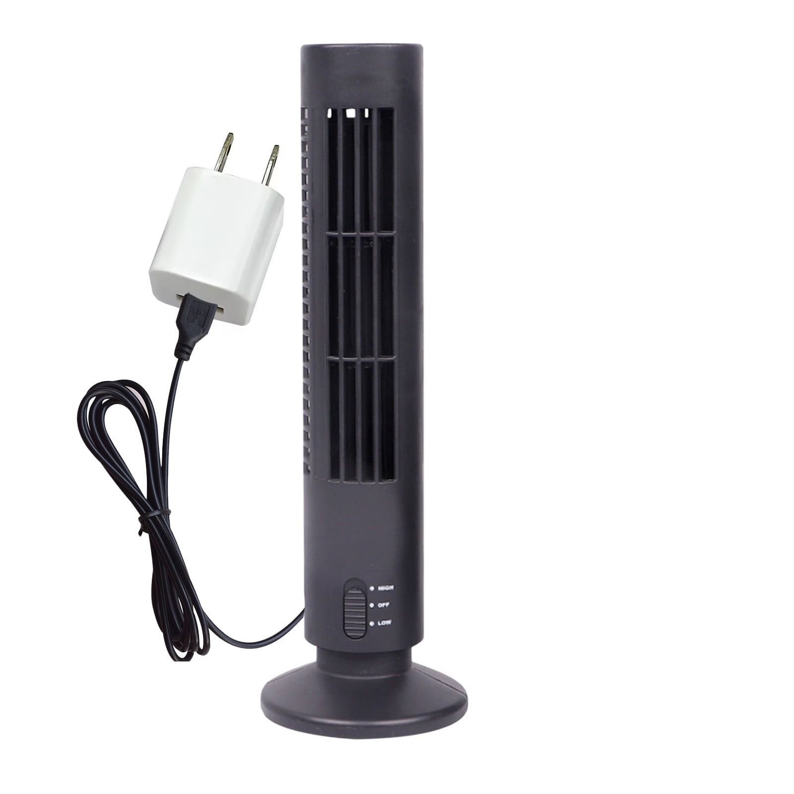 PALIFEUR Small Tower Fan, Portable Oscillating Desk Fan for Bedroom and Office (Black, 4.1 in x 13 in) q2fr1