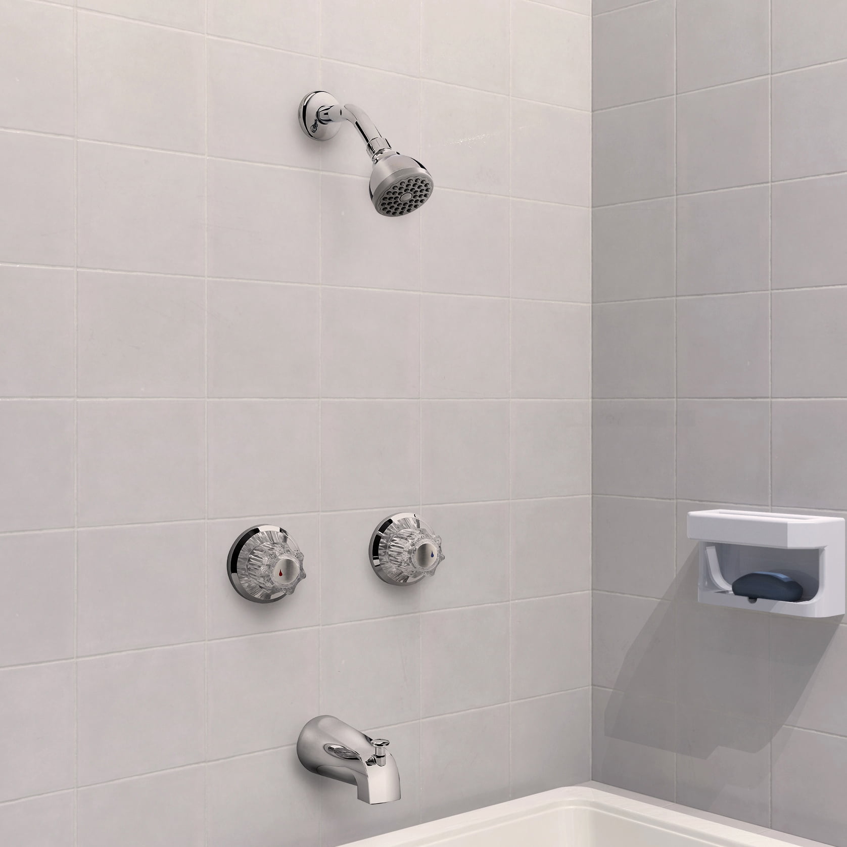 Belanger by Keeney 2-Handle Tub and Shower Faucet Set with Swivel Showerhead (Polished Chrome, 8 in) 8m7v1