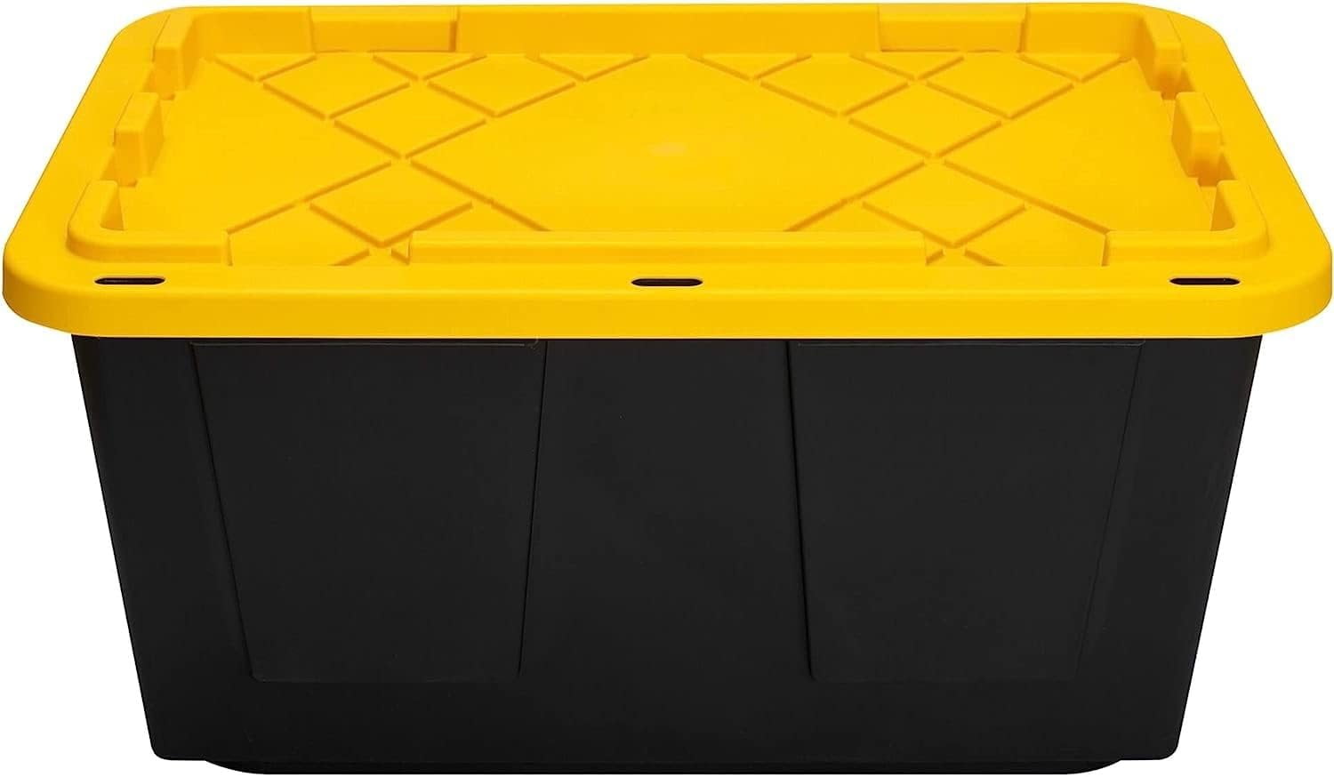 Greenmade Pro Plastic Storage Box, Heavy-Duty Garage Organization Bin (Black, 27 gal) 8cvvm