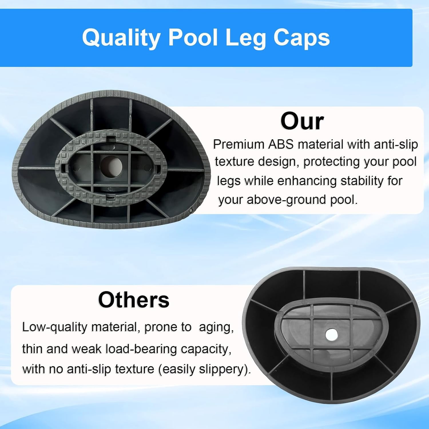 DADAMAII Pool Leg Cap Replacement for Bestway Steel Pro MAX & Power Steel Frame Pools (Black, 2 Pack) 88jrr