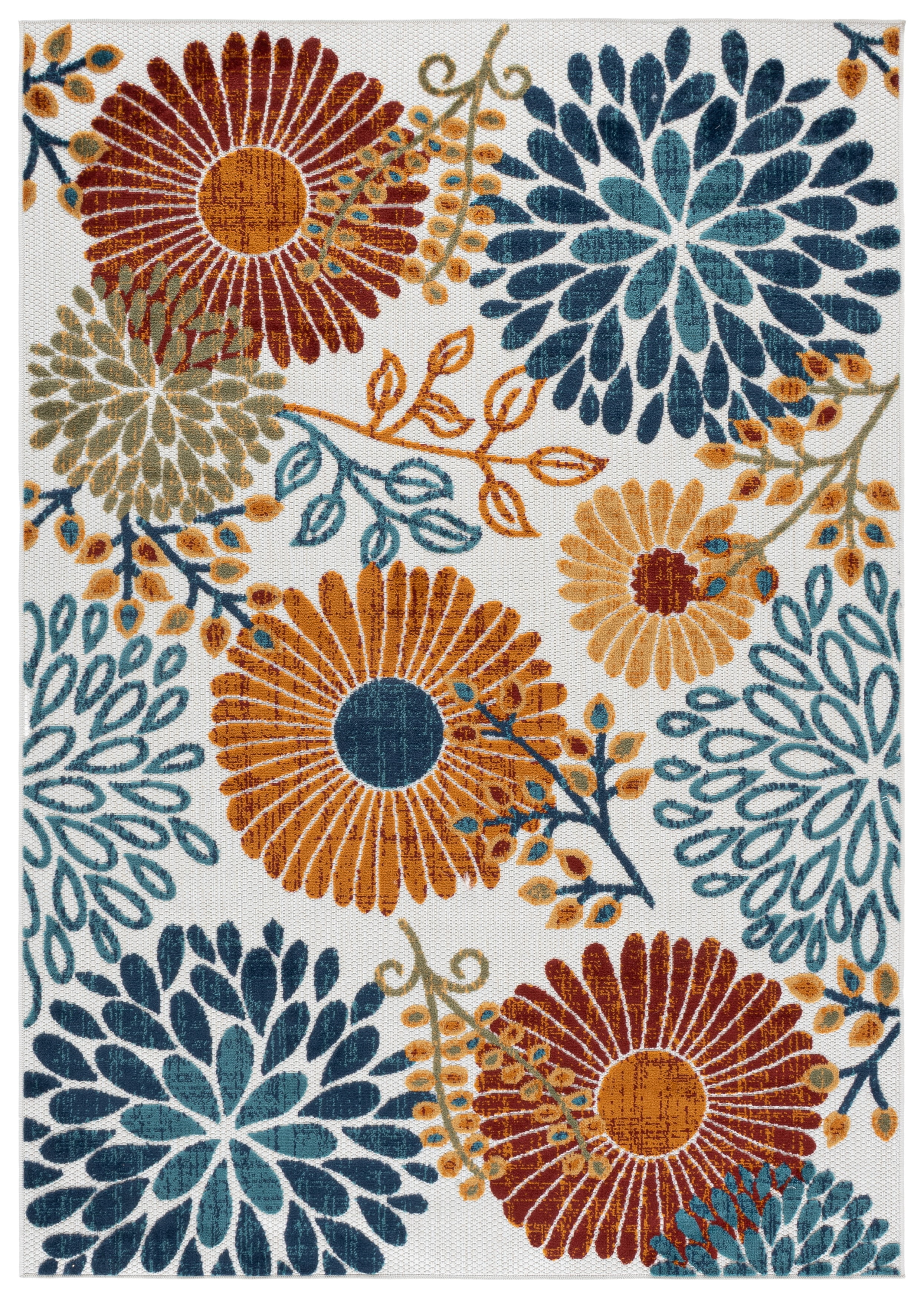Safavieh Cabana Garnet Indoor/Outdoor Area Rug, Durable Weather-Resistant Floor Decor (Cream/Red, 5 ft 3 in x 7 ft 6 in) 9vobn