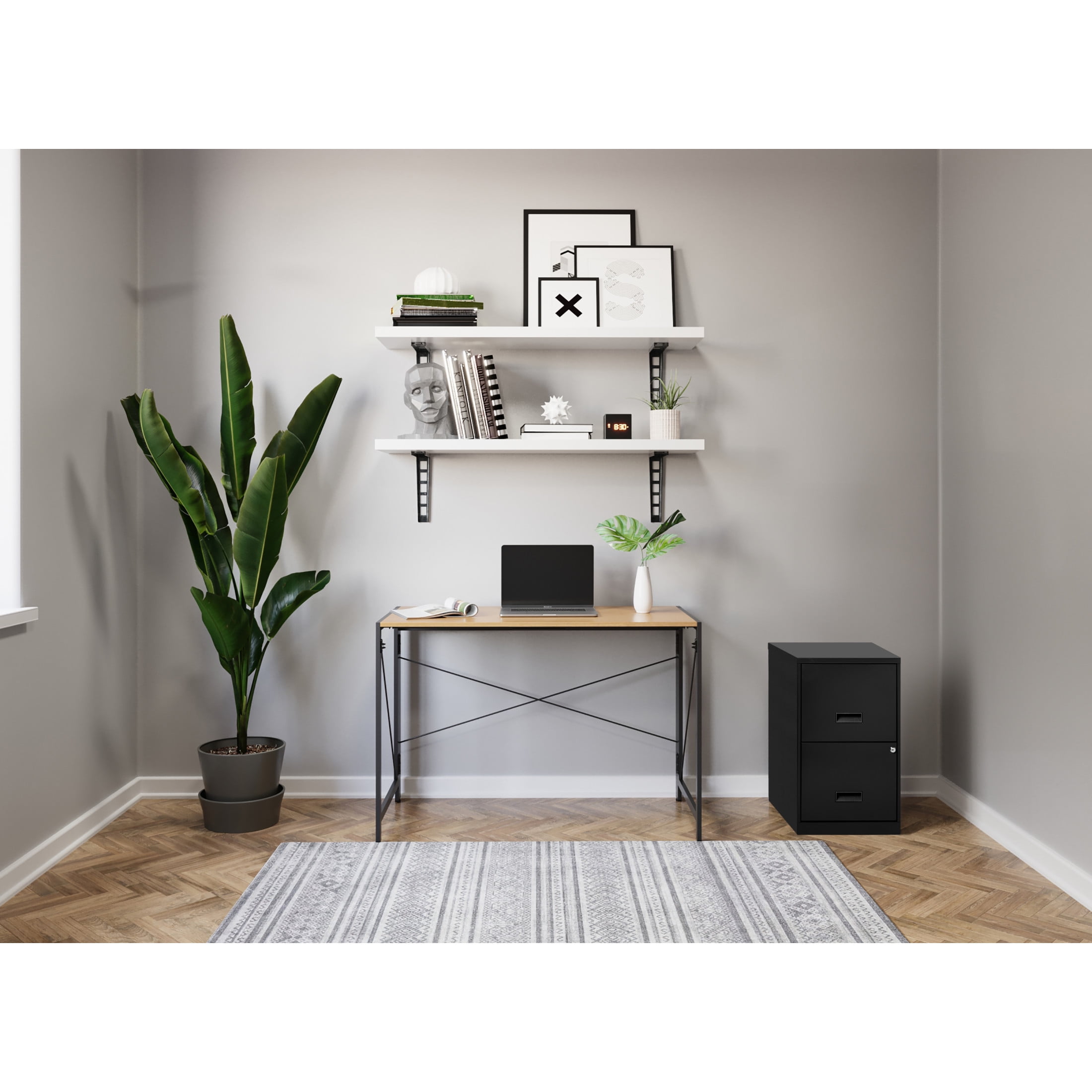 Space Solutions 2-Drawer Vertical File Cabinet for Letter-Size Hanging Folders (Black, 18 in Deep) 47eyl