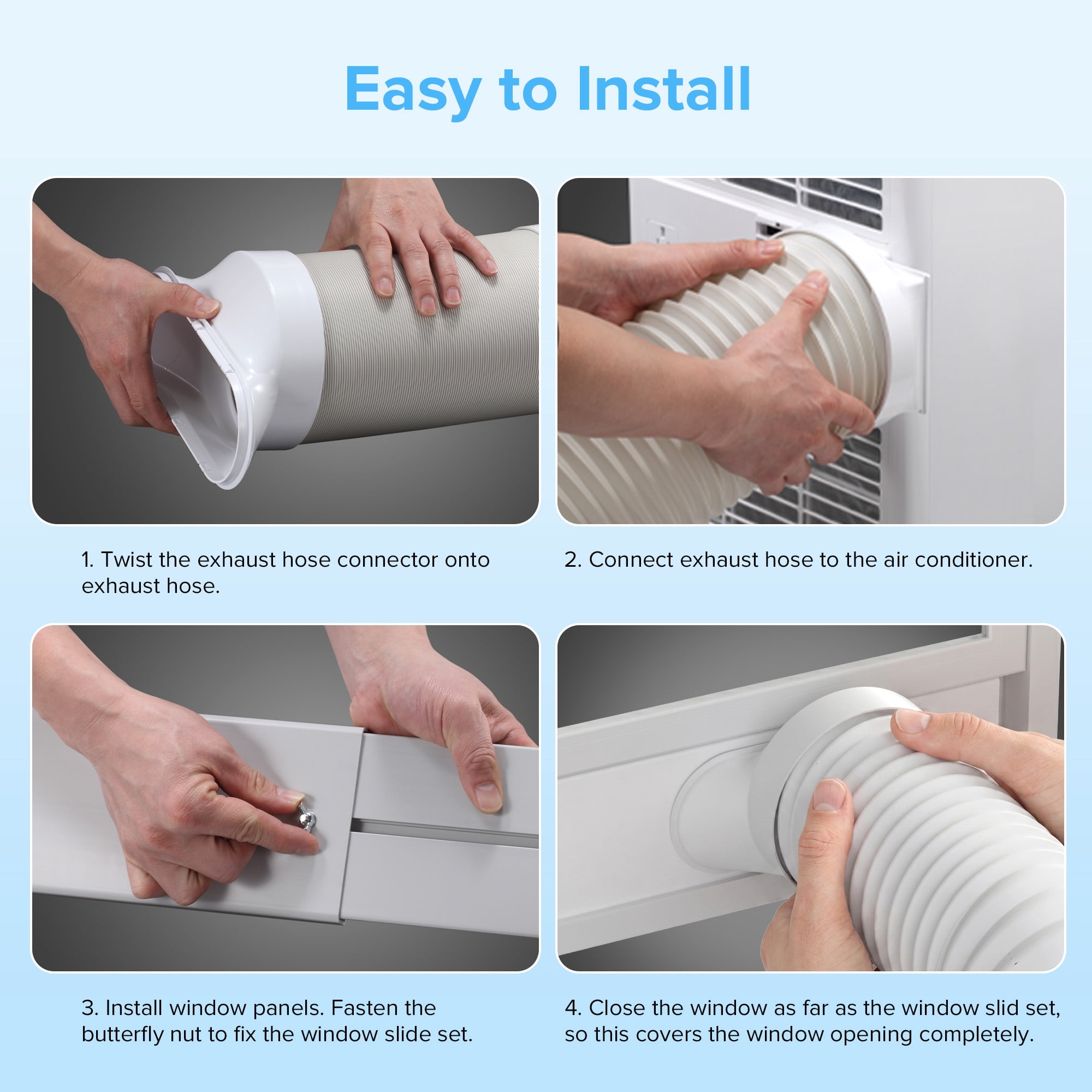 KissAir Portable Air Conditioner 10,000 BTU 3-in-1 Cooling Dehumidifier and Fan (White, 11.81 in x 13.39 in x 27.09 in) 038gf