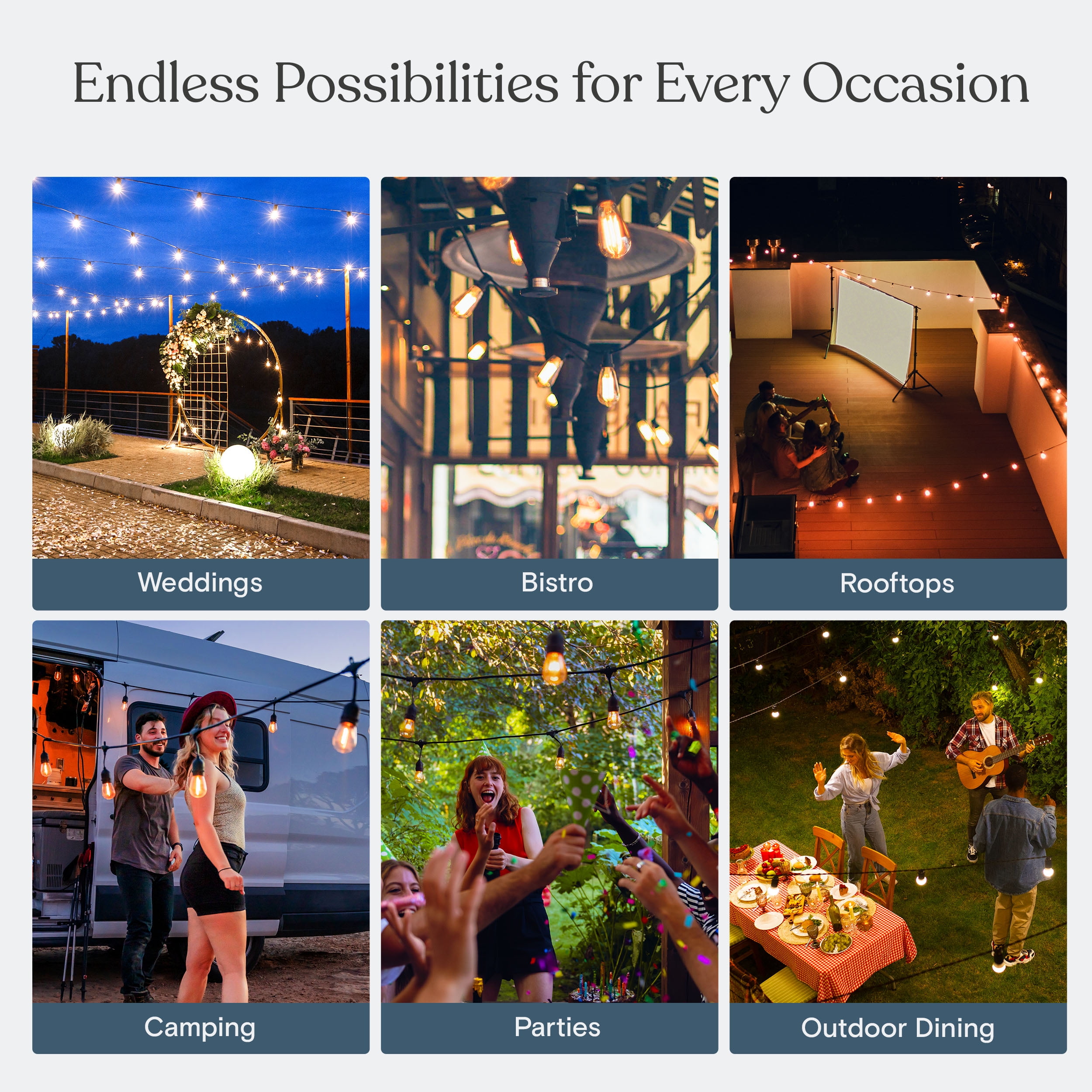 Brightech Ambience Pro LED Outdoor String Lights (Soft White, 24 ft) y2pil