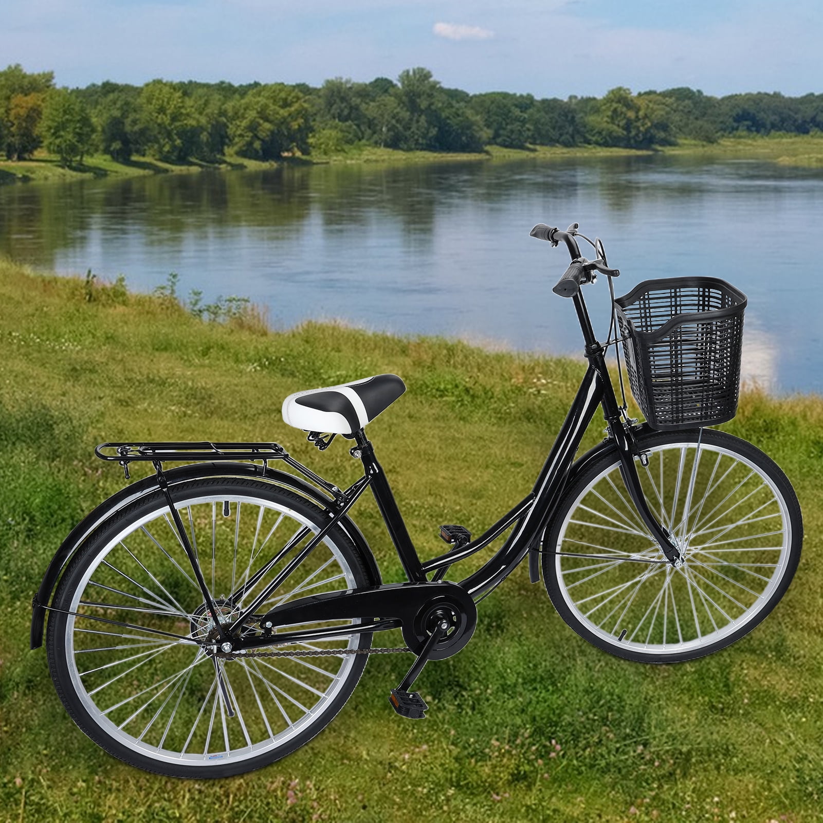 LA TALUS Adult Cruiser Bike with Basket (26 in) fp127