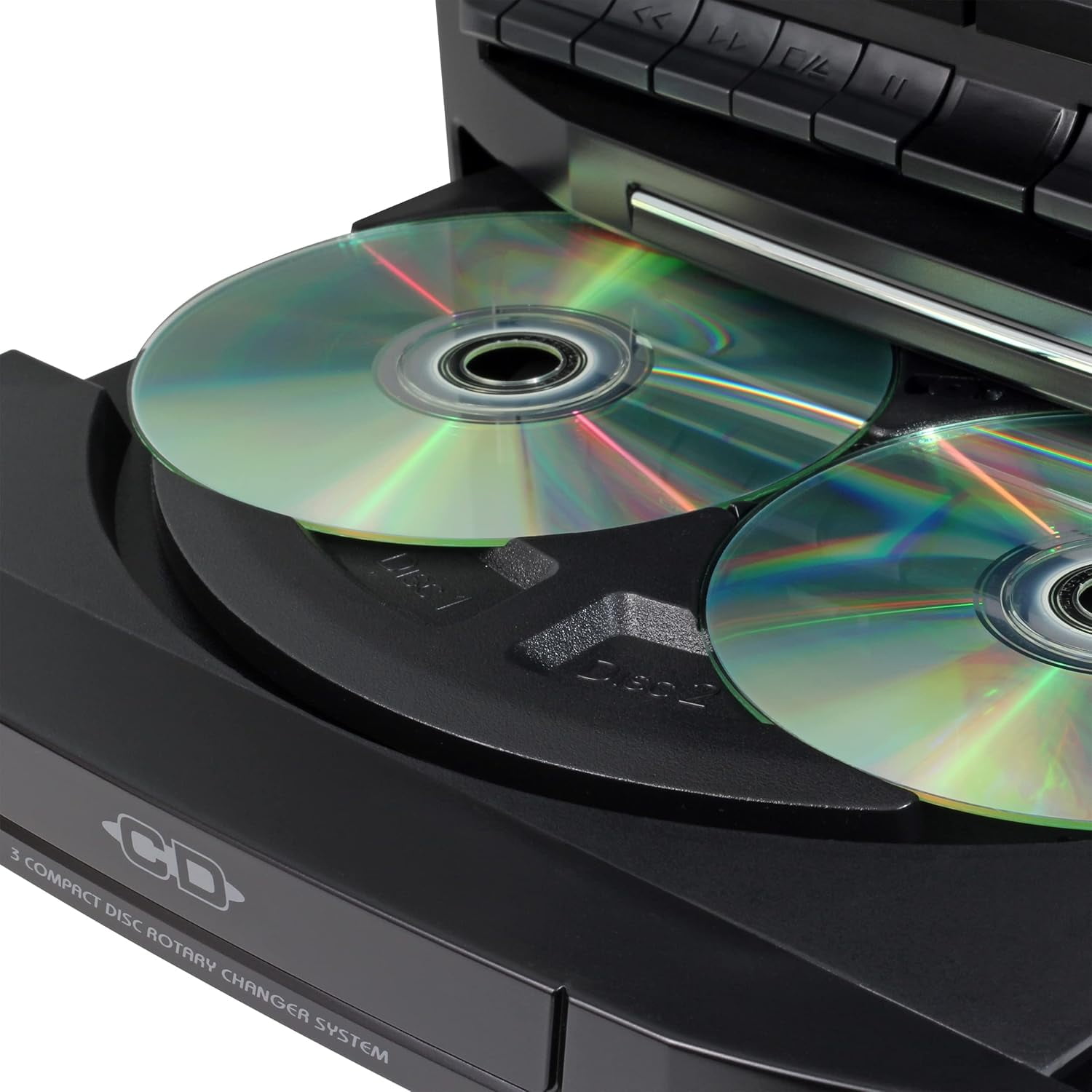 Jensen JMC-1250 BT Turntable with 3 CD Changer and Dual Cassette Deck (Black, 1 Unit) 51mfd