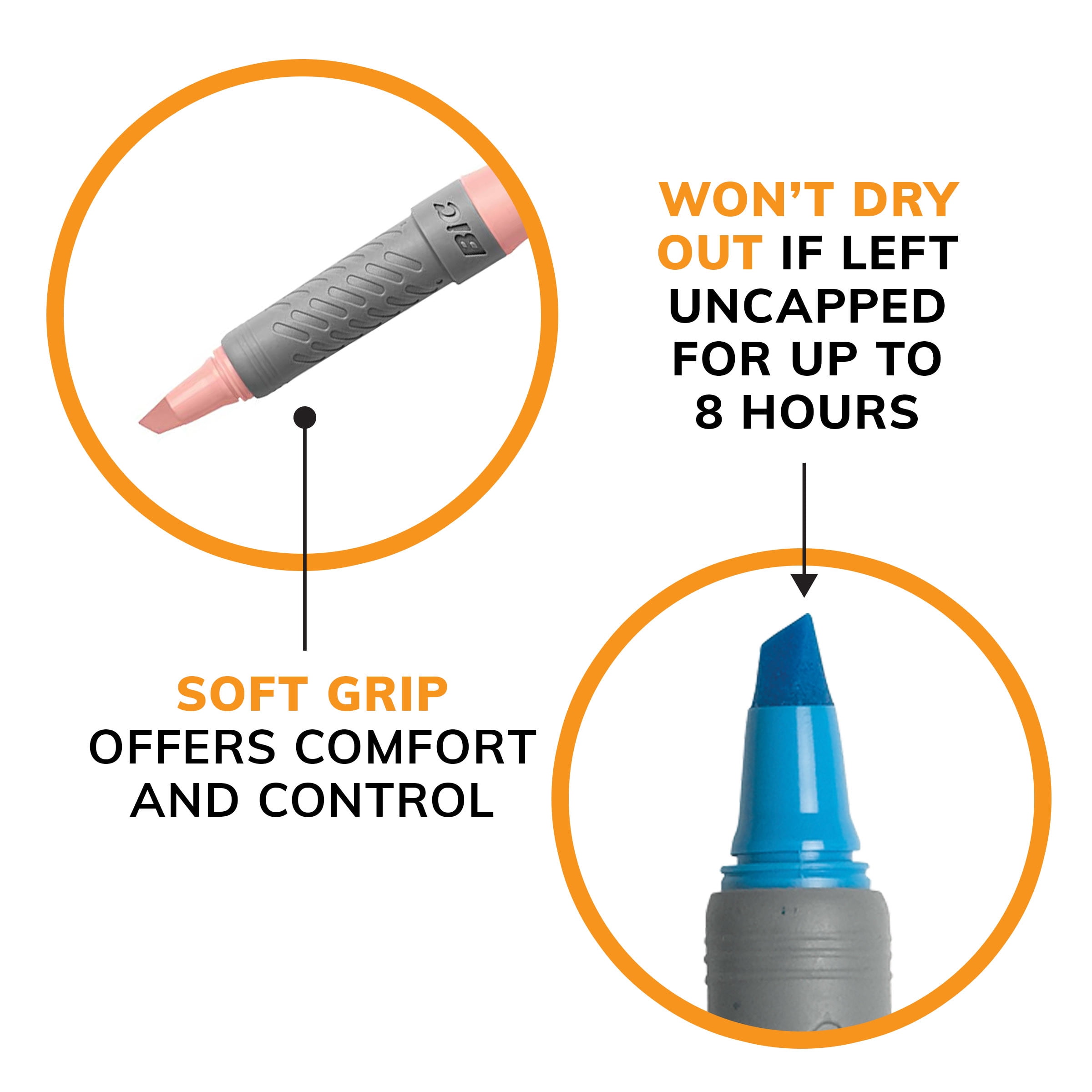 BIC Brite Liner Grip Highlighter, Chisel Tip, Non-Toxic (Yellow, 5-Pack) 10w0v