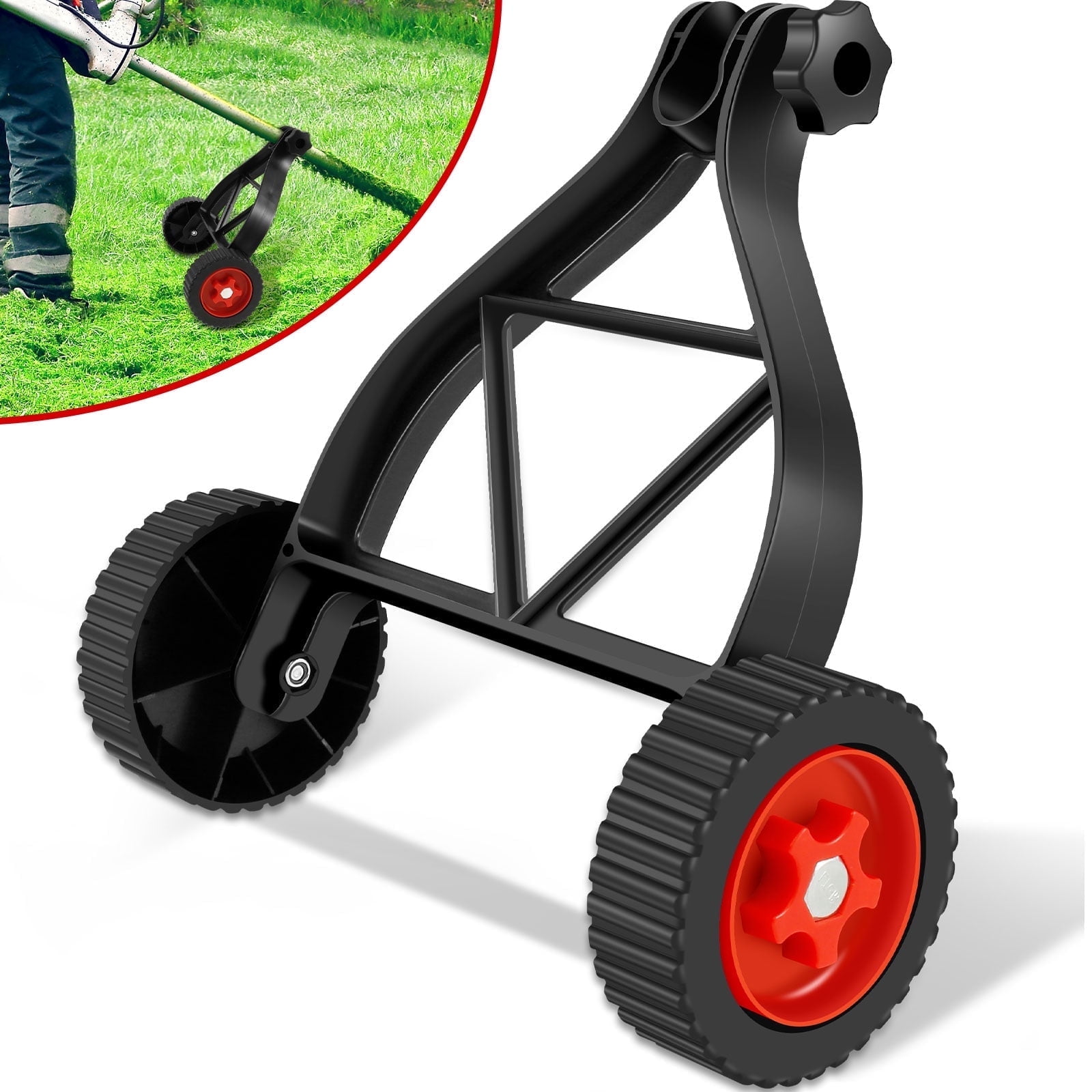 FUYGRCJ Adjustable Weed Trimmer Support Wheels for Lawn Mower (Universal Fit, 1.02 in - 1.10 in) fbpzu