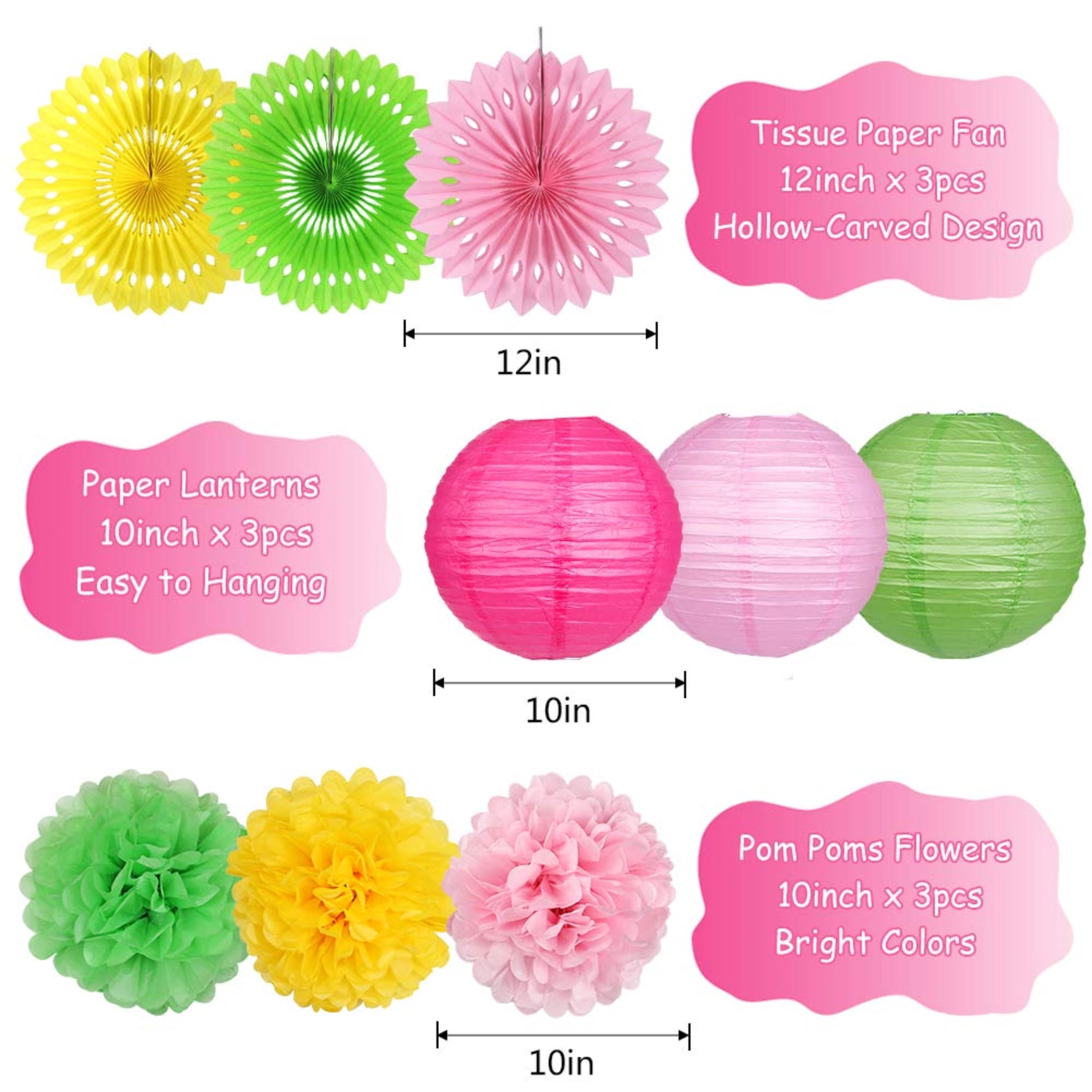 YangJin Tropical Luau Party Decorations Set, Flamingo and Pineapple Theme for Summer Beach Birthdays (13 Piece Set) 6iatj