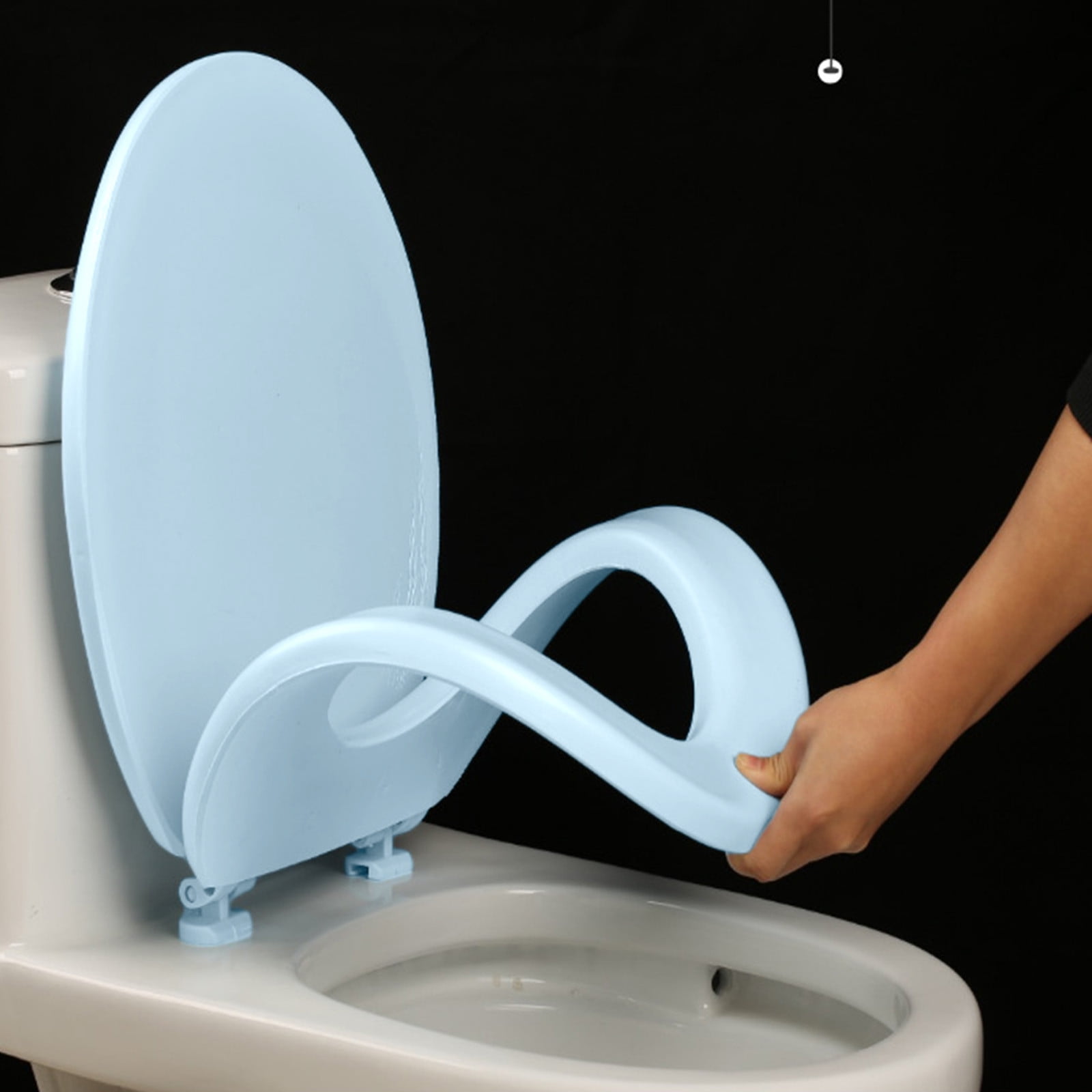 Tainini Round Toilet Seat, Quiet-Close Lid, Easy-Clean Surface (White, 13 in x 16 in) qkm22