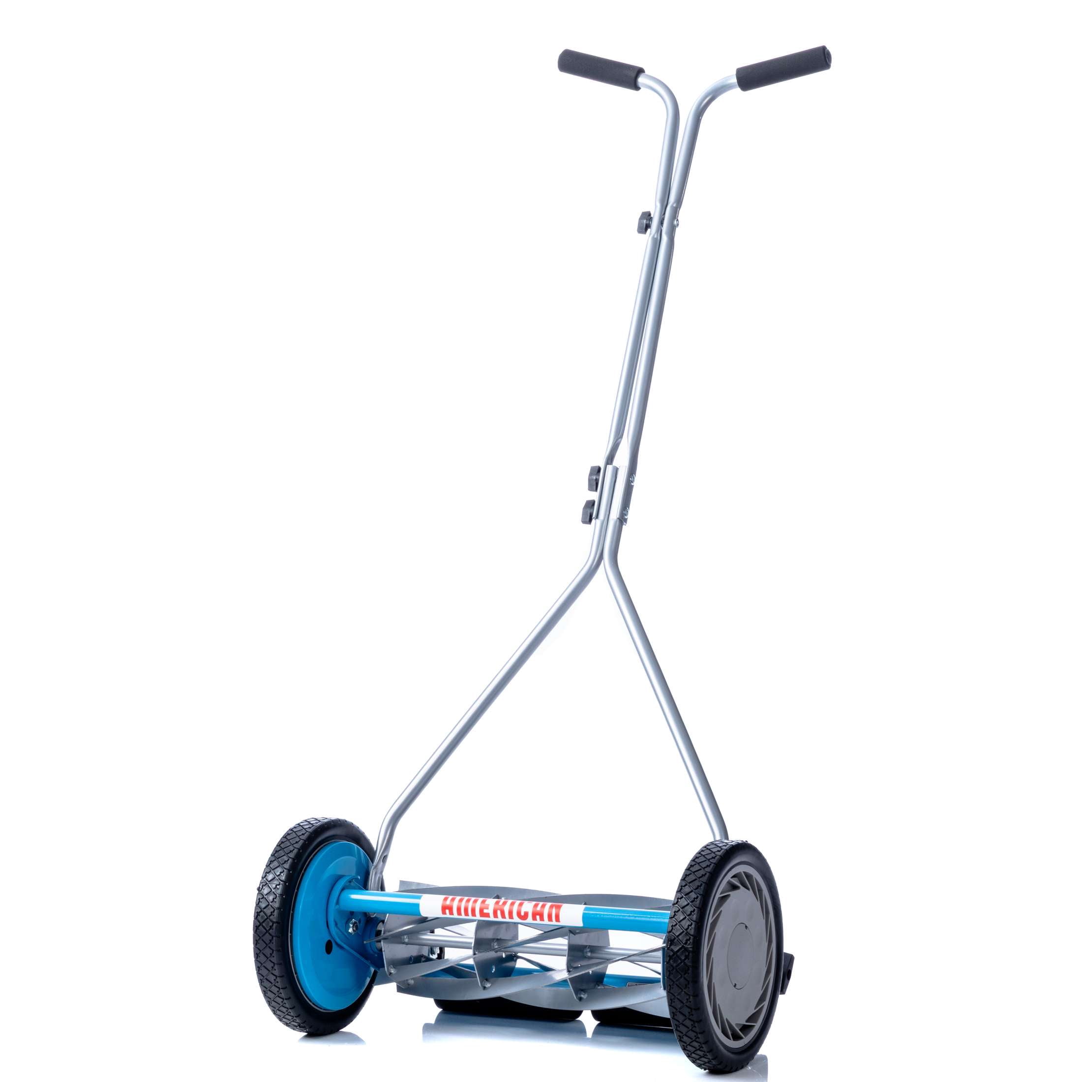 American Lawn Mower 16-Inch 7-Blade Reel Push Lawn Mower with T-Handle and Sharpener (Blue, 16 in) o5j5u