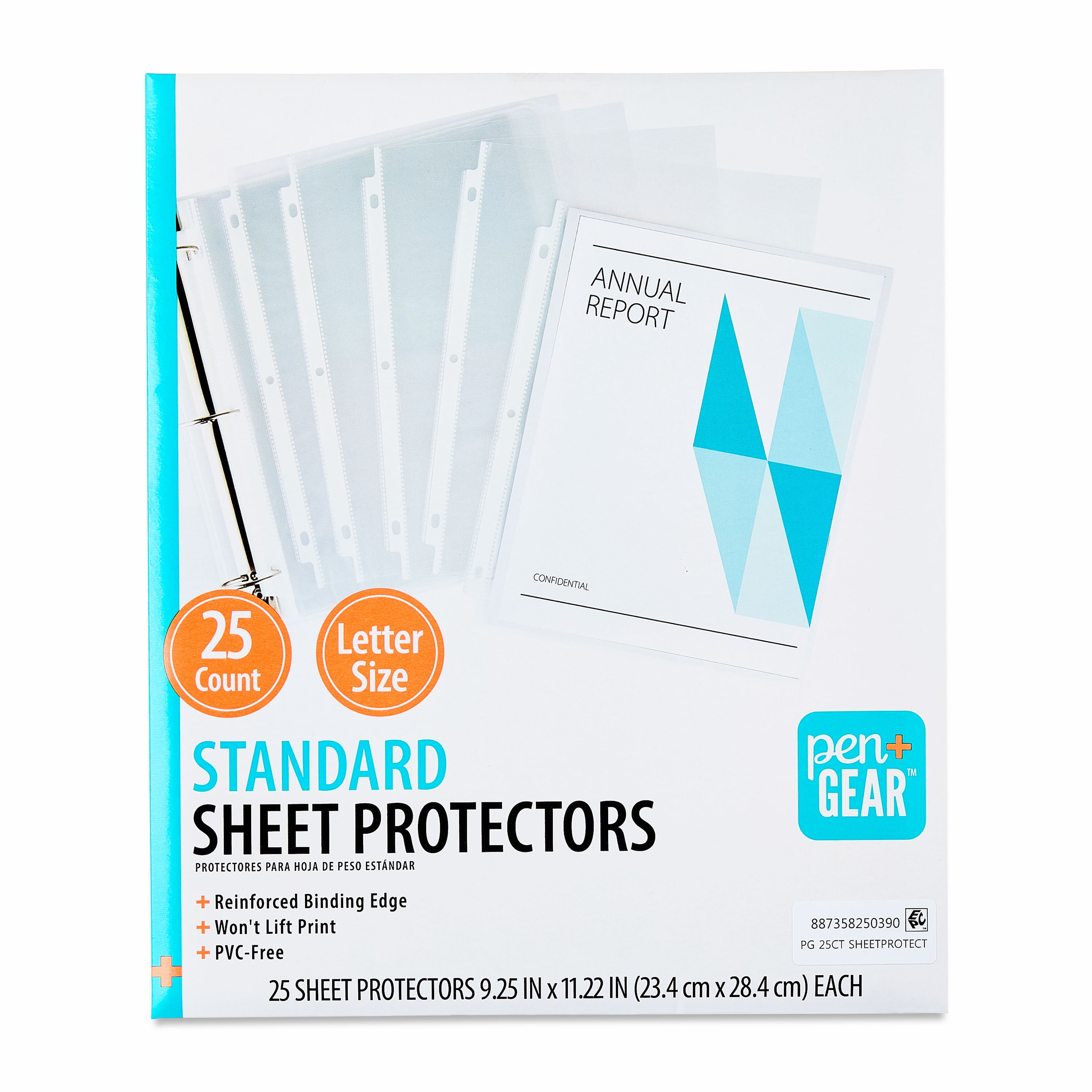 Pen+Gear Standard Sheet Protectors, Durable Clear Document Sleeves (Clear, 25 Count) jes6r