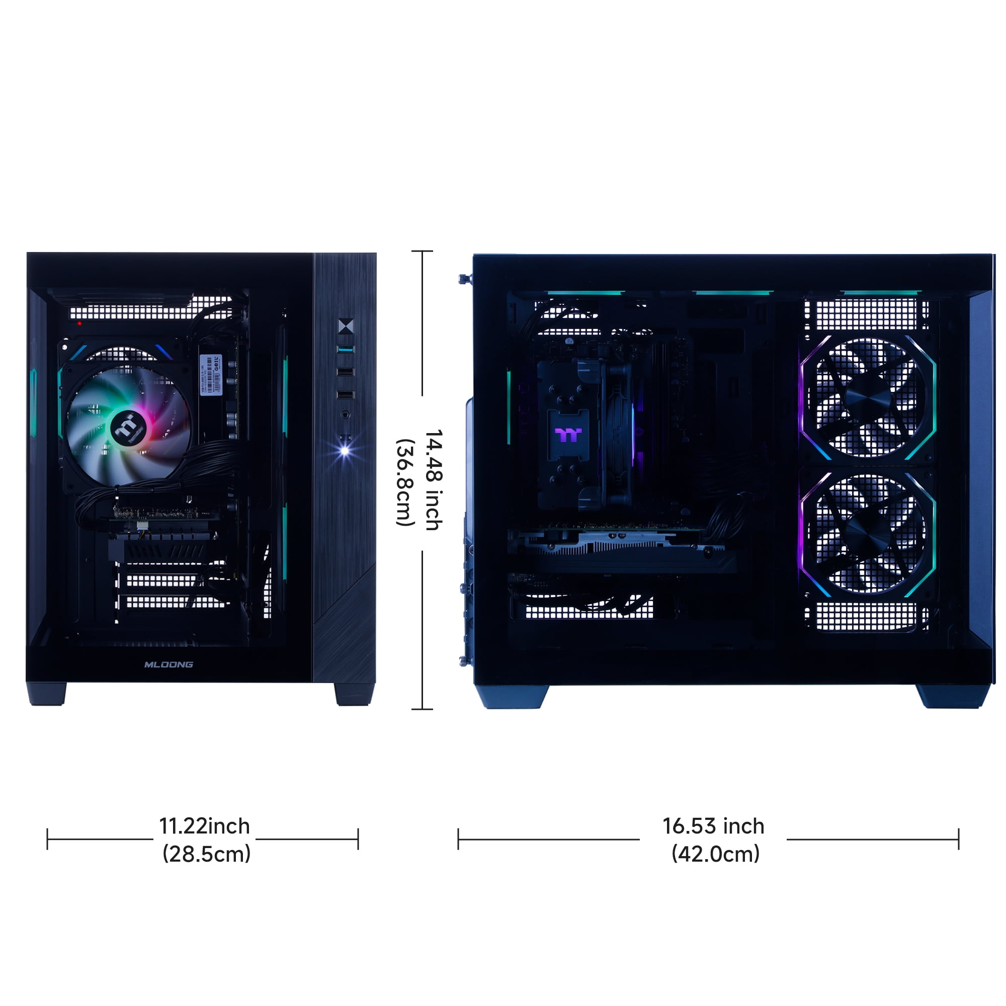 Mloong Gaming Desktop PC (AMD Ryzen 5 5500, Radeon RX 6500 XT 4GB, 16GB RAM, 500GB SSD, Windows 11, Black) 2qjkb