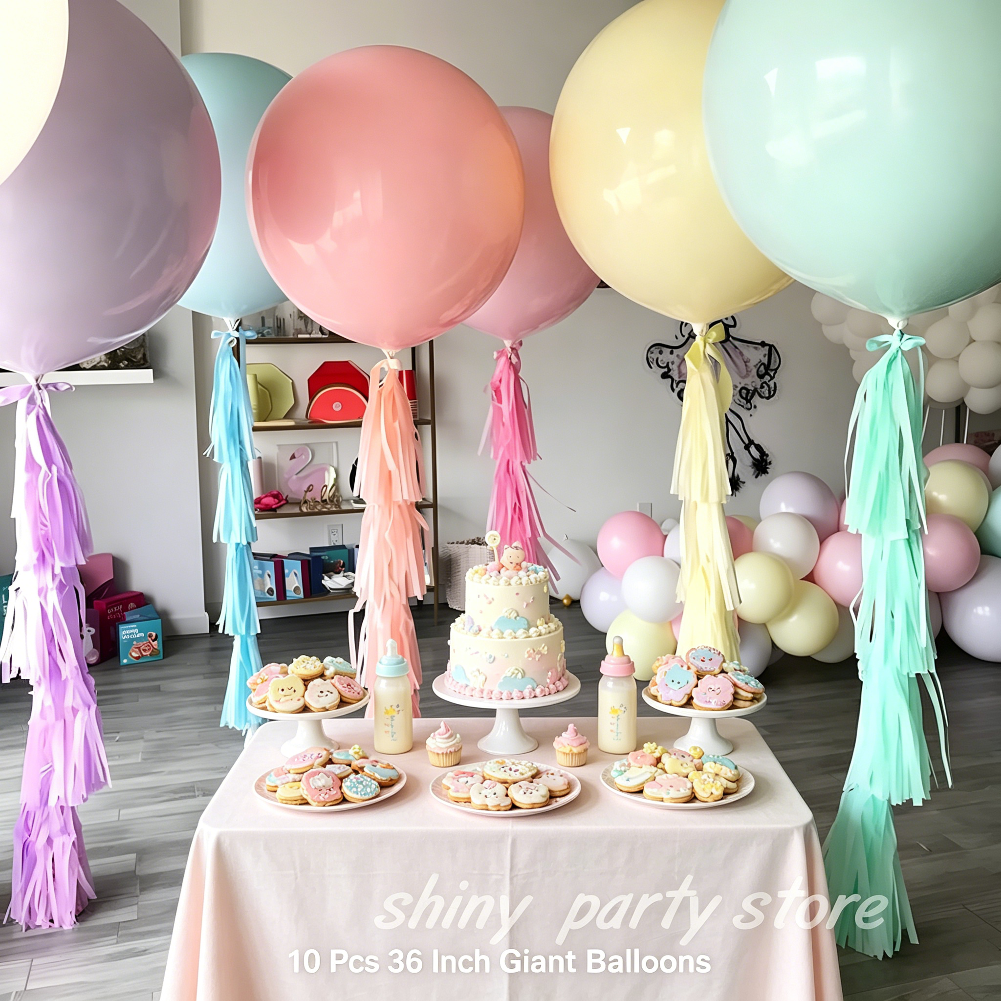 BESTSKY 36 Inch Macaron Latex Balloons for Party Decorations (Pastel Blue, 10 Pack) 2eq5z