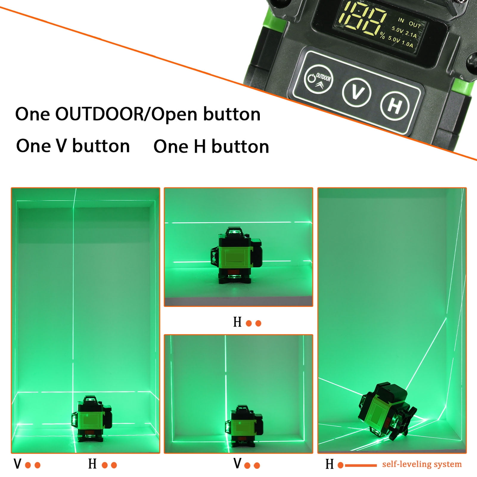 WMWZM 16-Line Green Laser Level with Remote (4x360 Degree Self-Leveling Tool for Construction and Tiling) stv10