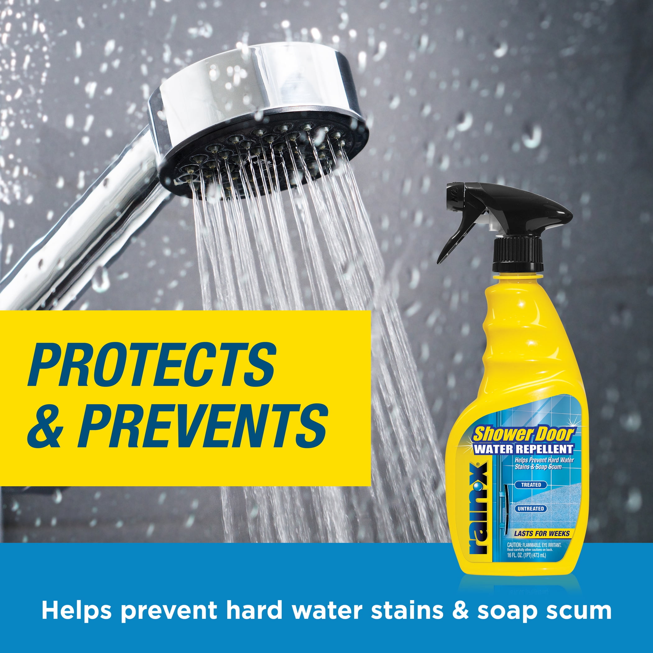 Rain-X Shower Door Water Repellent Treatment, Hydrophobic Glass Coating (Clear, 16 fl oz) pnn1a