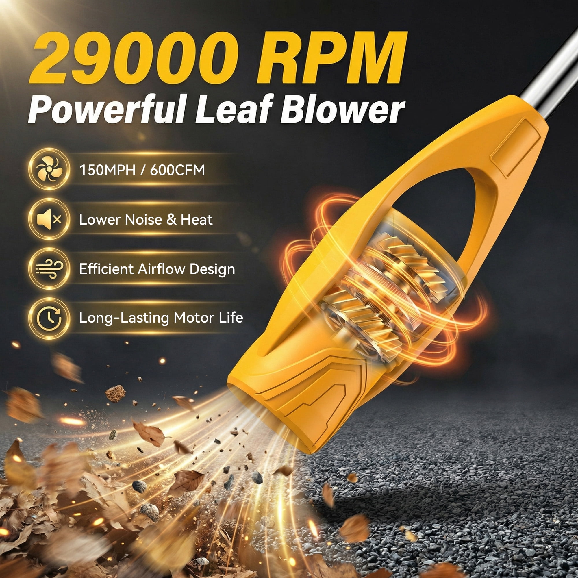 HOTREE Cordless Leaf Blower 600CFM High-Velocity Electric Sweeper for Lawn and Patio Maintenance (2.7 lb) zxrgs