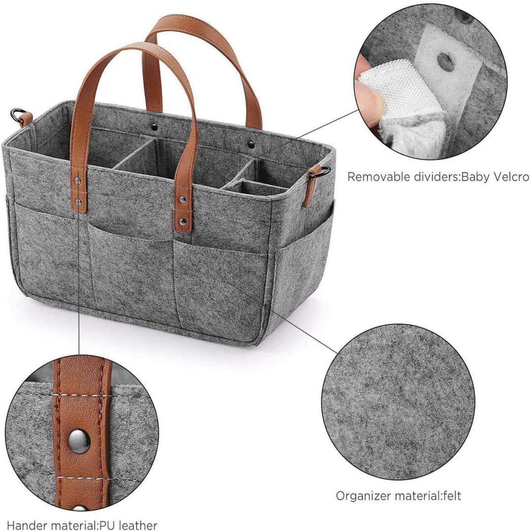 Aorijia Craft Organizer Tote Bag with Multiple Pockets and Removable Inserts (Gray, 13 in x 7 in x 6 in) g6iyu