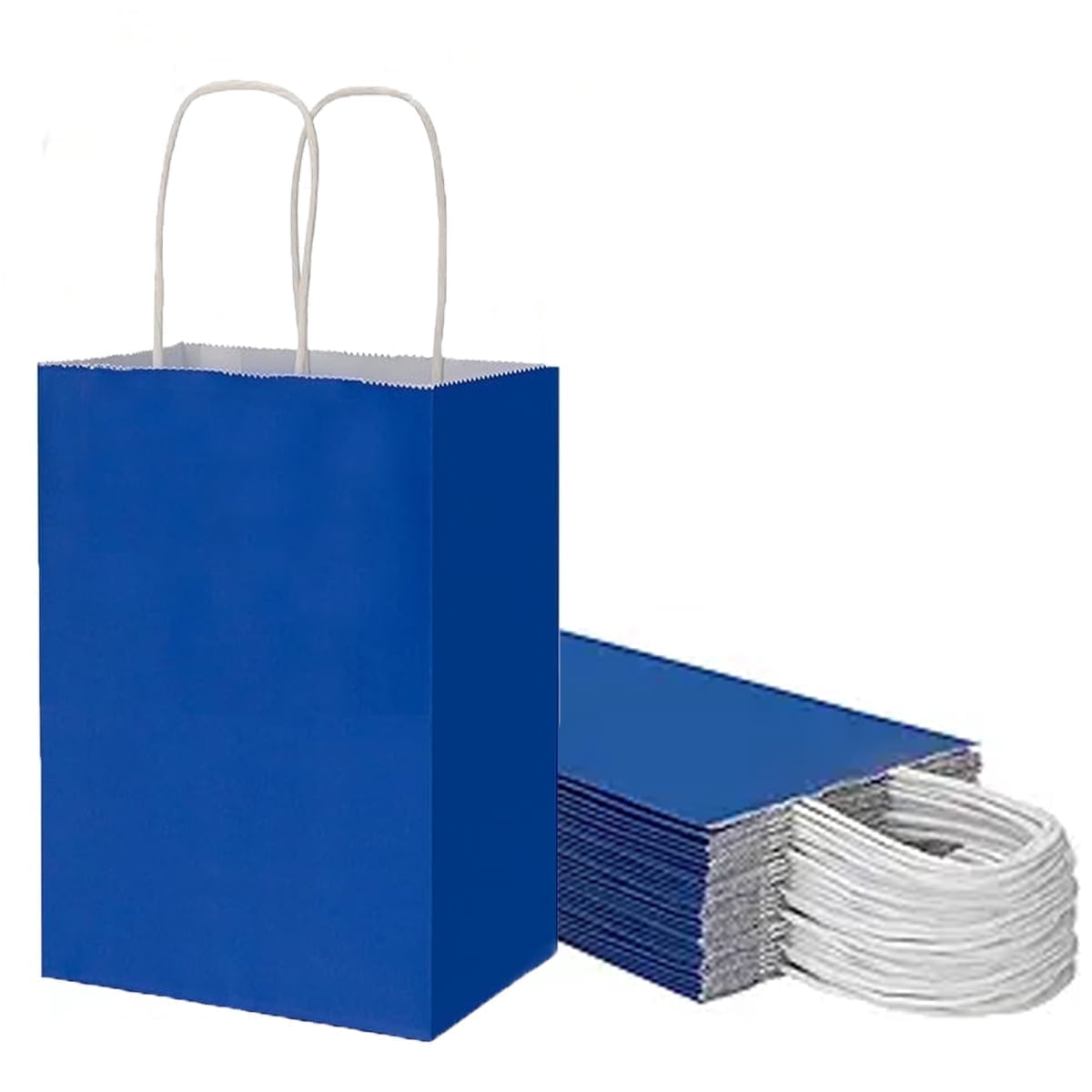 Generic Kraft Paper Gift Bags with Handles for Party Favors and Retail (Royal Blue, 30 Pack, 6.3x3.15x8 in) dxgf5