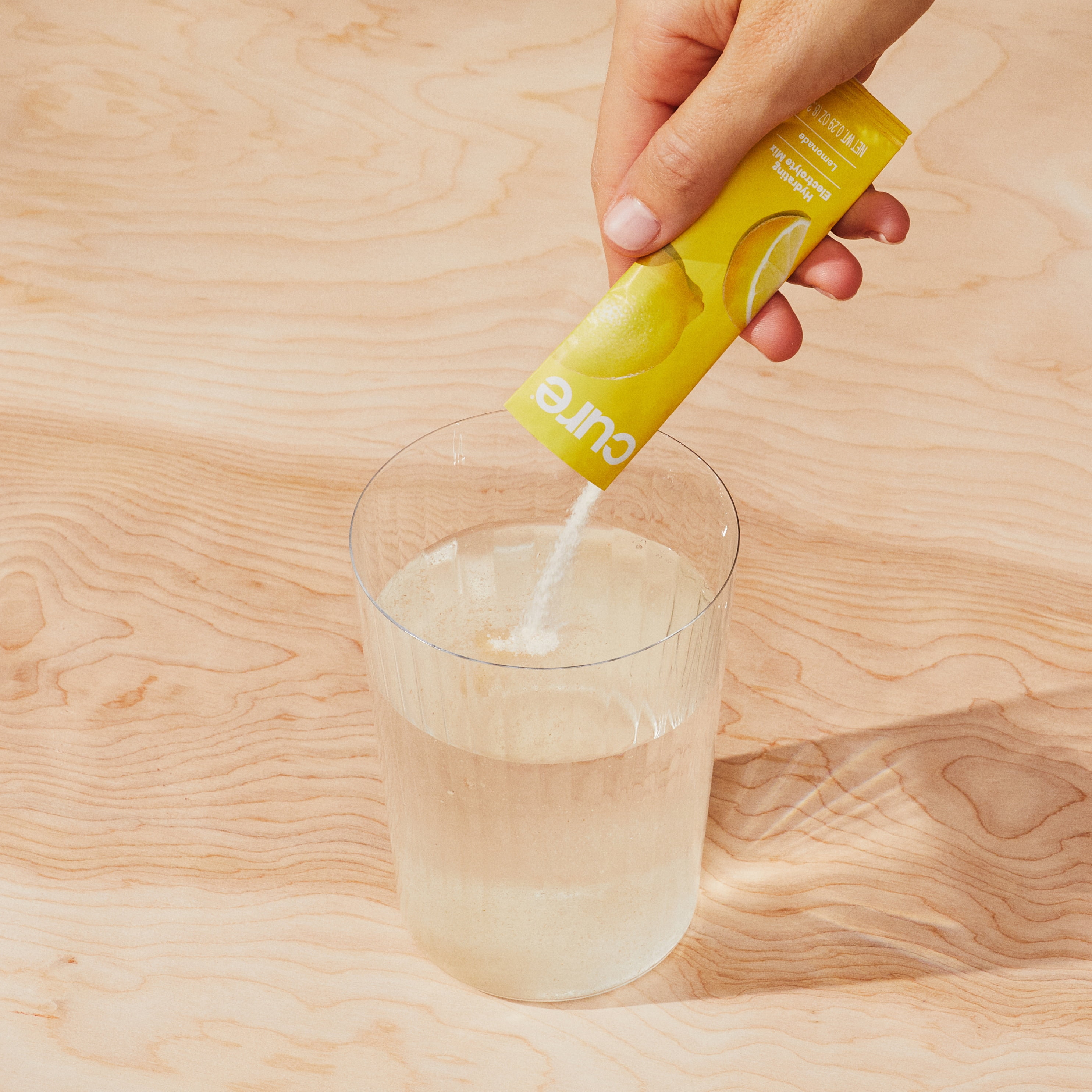 Cure Hydration Electrolyte Powder Drink Mix, Vegan Hydration Supplement (Lemonade, 8 ct) elzc3
