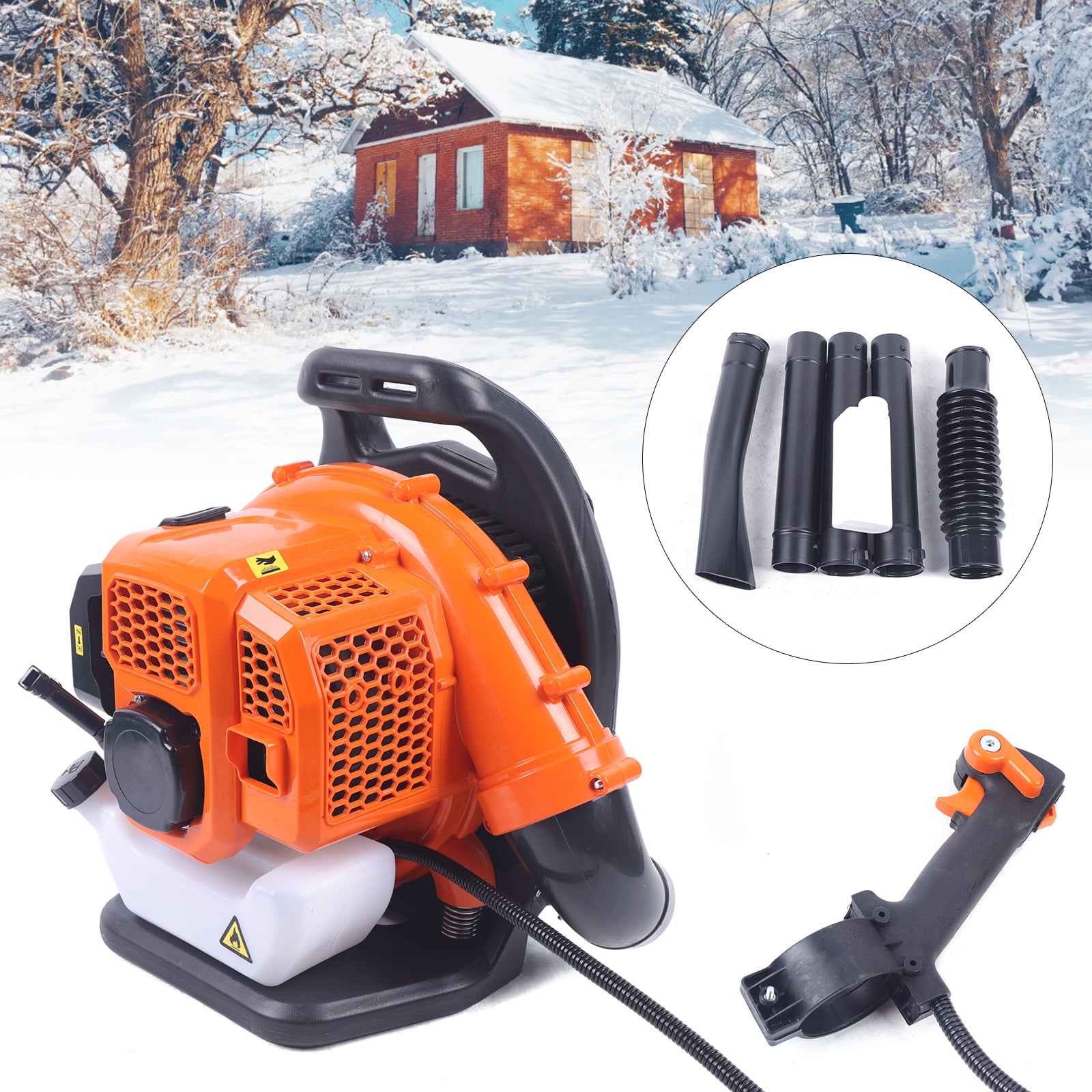 Aiqidi 2-Stroke Gas Backpack Leaf Blower, Commercial Grade Lawn & Snow Clearing Tool (42.7cc, 0.3 gal) 7kstm