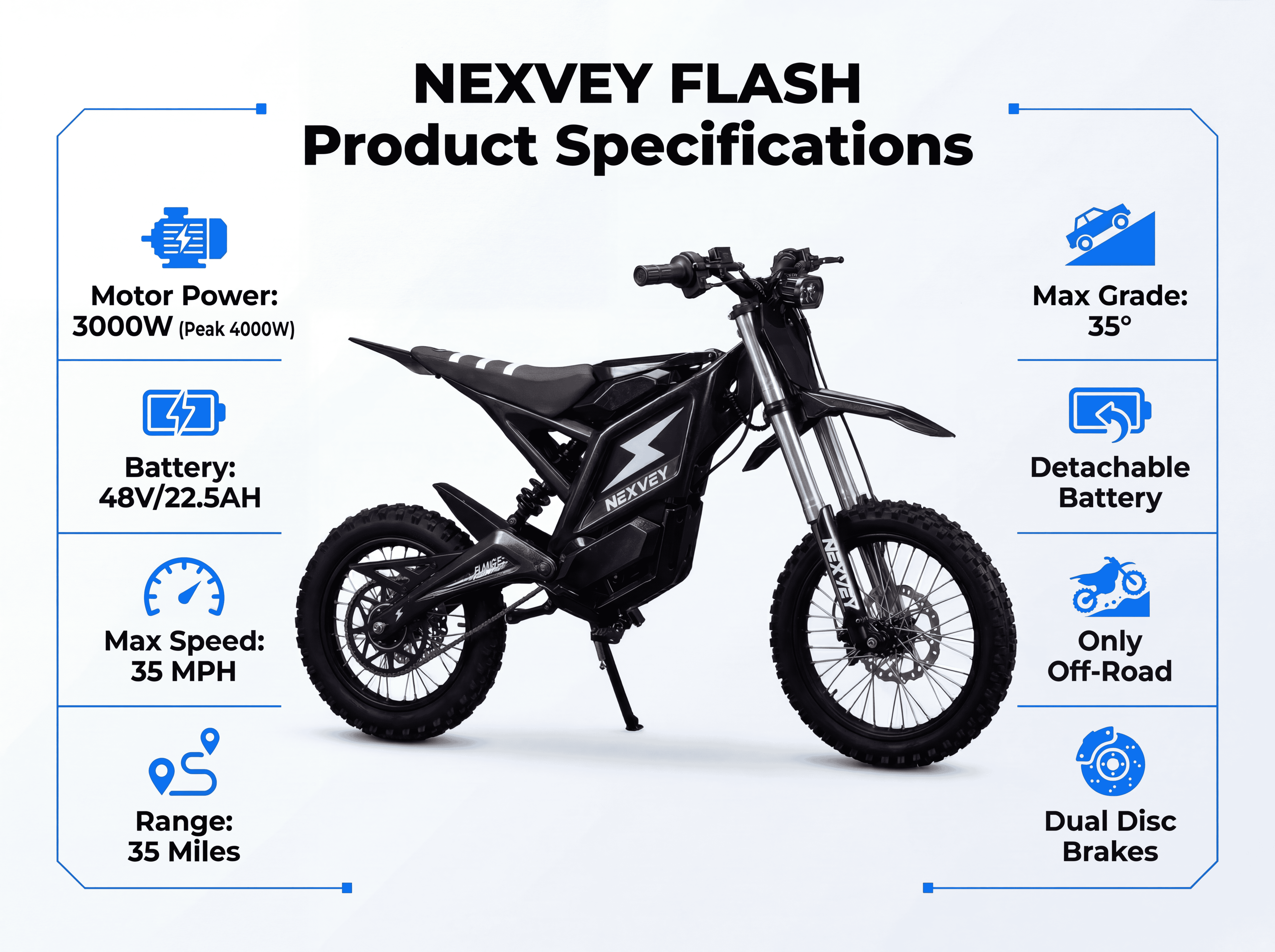 NEXVEY Flash Electric Dirt Bike for Teens, 4000W High-Torque Motor, 35 MPH Max Speed, Dual Suspension & Disc Brakes (Yellow, 22.5AH Battery) z5s5n