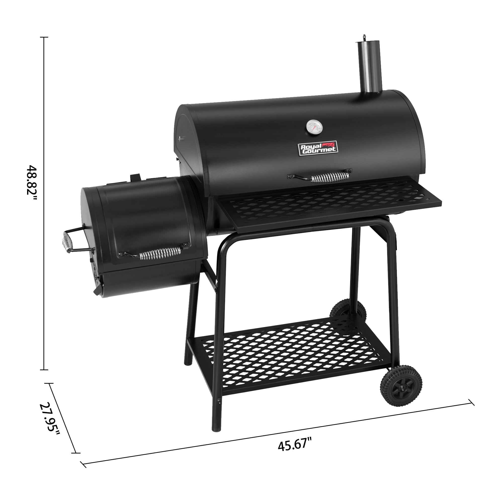 Royal Gourmet CC1830FC Charcoal Grill with Offset Smoker and Cover (Black, 855 sq in) sgff9