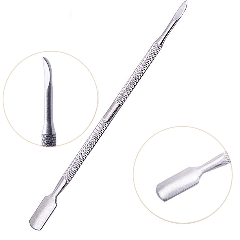 Dr.Pedi Stainless Steel Cuticle Pusher and Nail Cleaner Set (Silver, 4 Pcs) udf9s