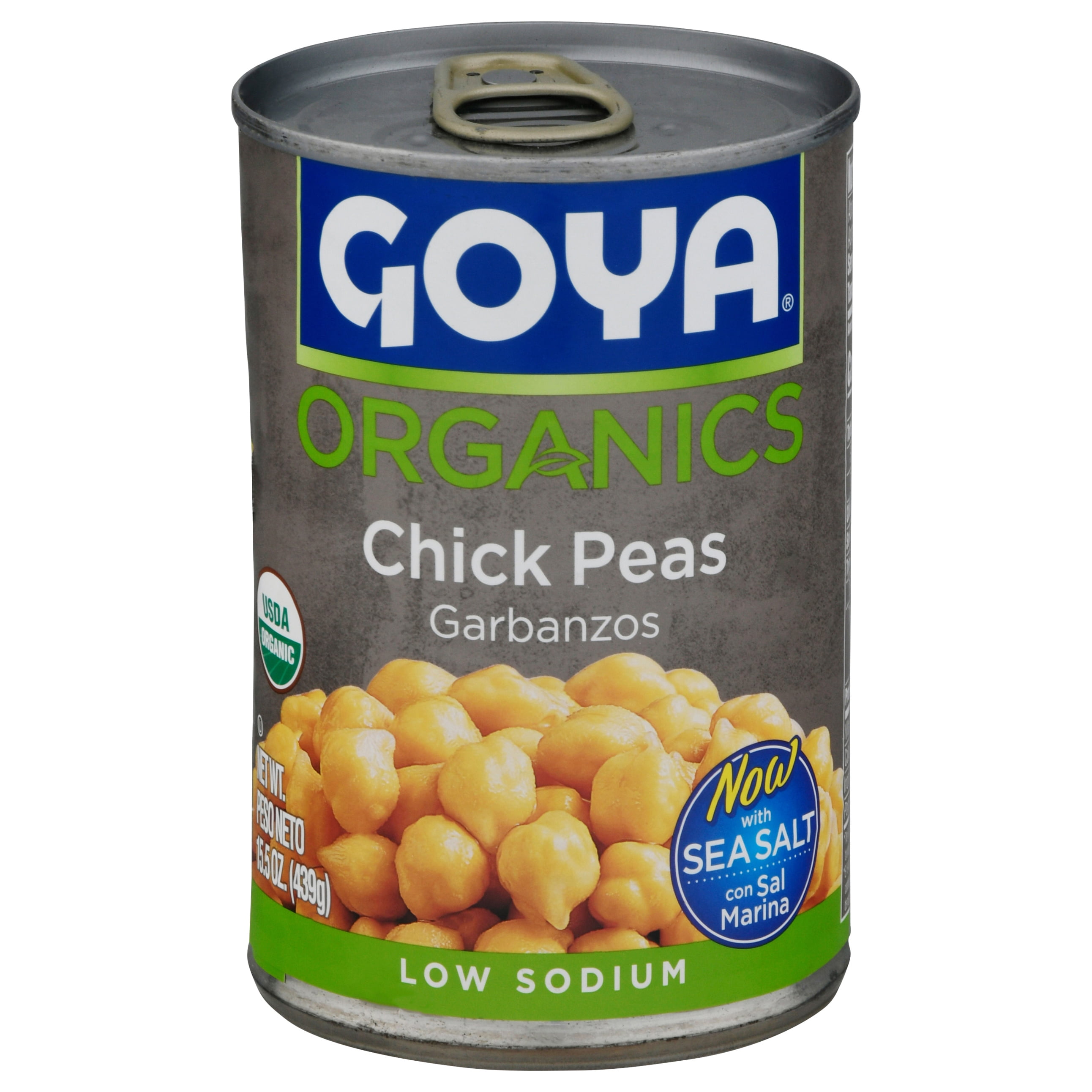 Goya Organic Chick Peas, Low Sodium, Premium Garbanzo Beans (24 Pack, 15.5 oz) tr57l
