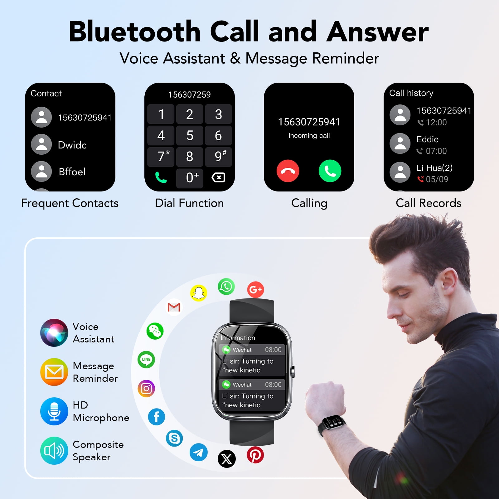 Tikland Smart Watch Fitness Tracker with 1.91 in HD Screen, Bluetooth Calling, 100 Sports Modes, IP68 Waterproof (Grey) m5oy8