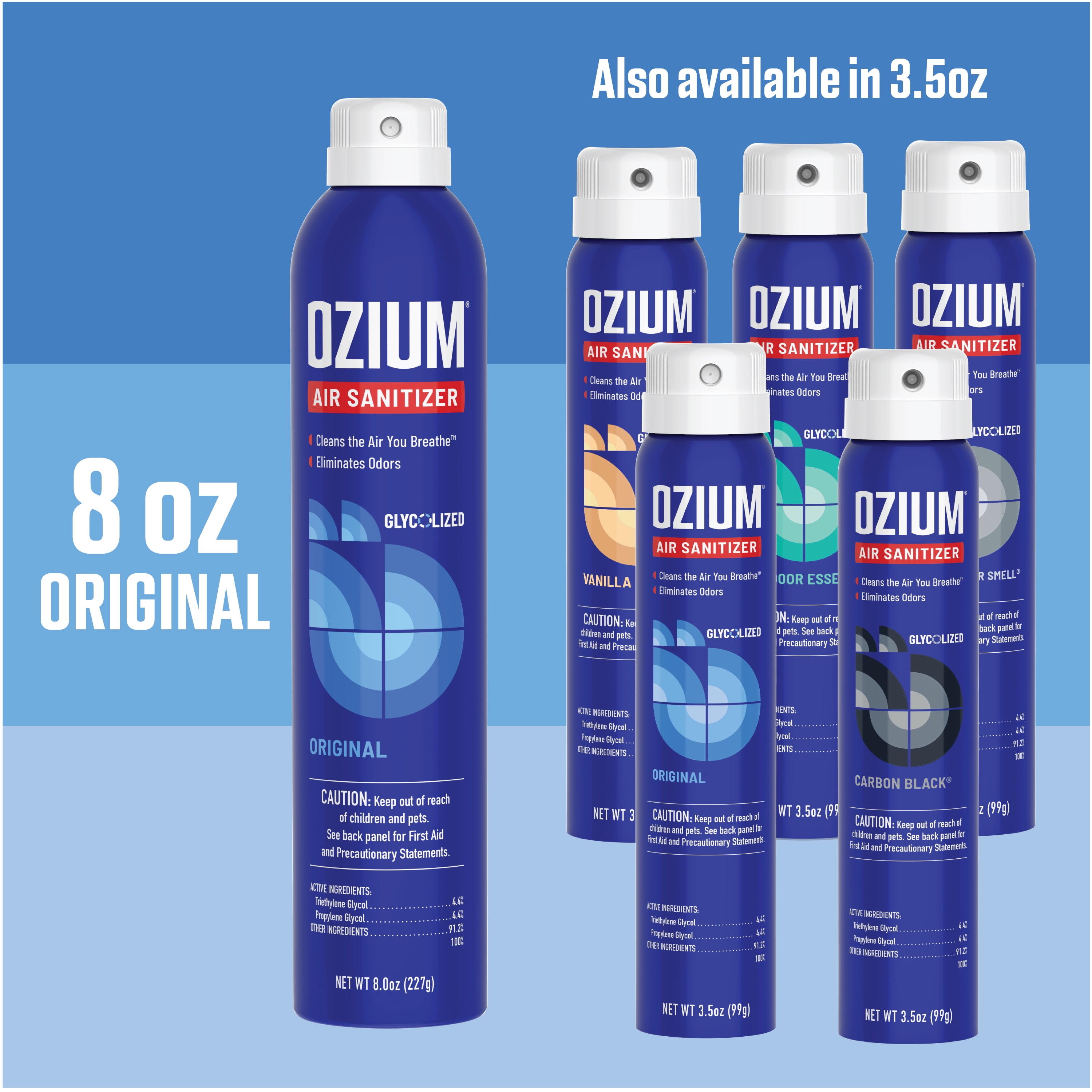 Ozium Air Sanitizer Spray, Original Scent, Odor Eliminator (6 Pack, 8 oz) timhe