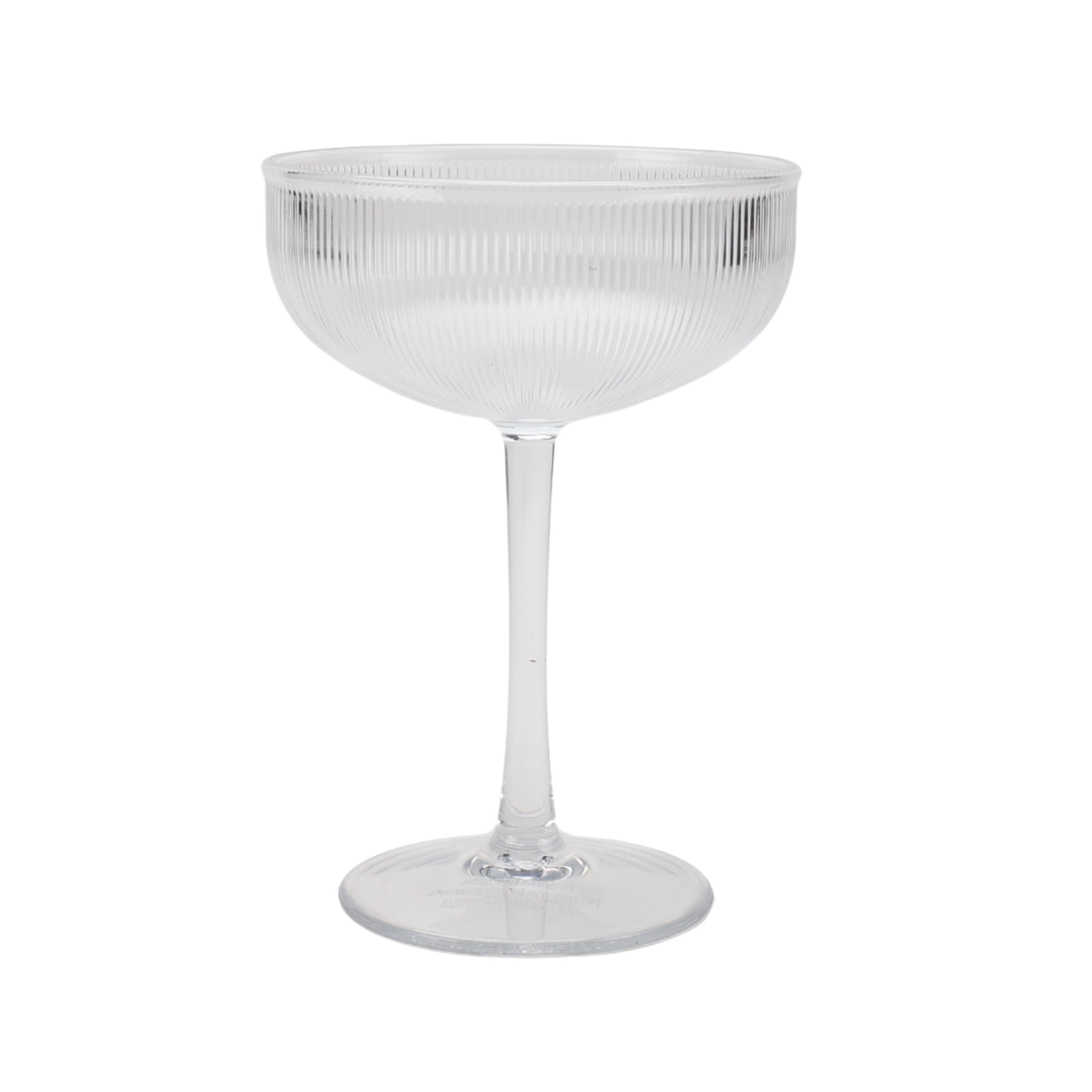 Better Homes & Gardens Ribbed Tritan Coupe Glass, Shatter-Resistant Drinkware (Clear, 11 fl oz) q45tg