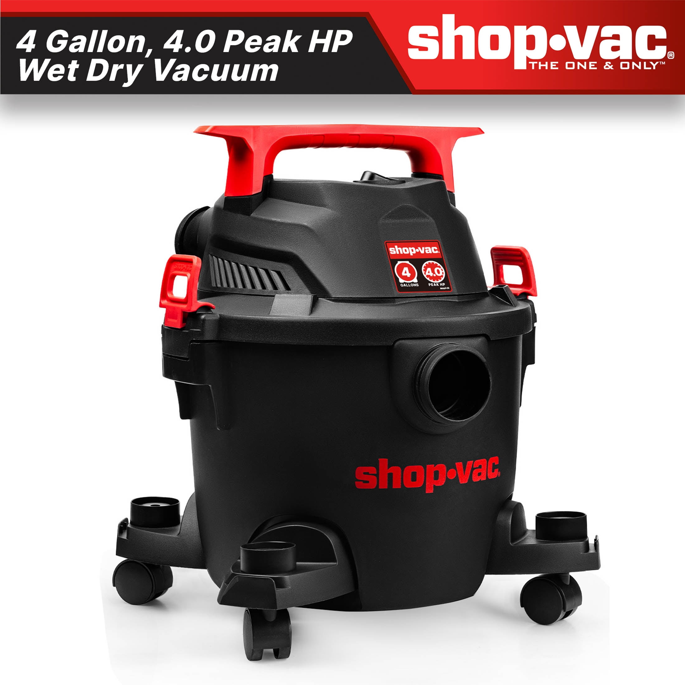 Shop-Vac Wet Dry Vacuum Cleaner with 4 Gallon Tank and Onboard Tool Storage (Black, 4 Gallon) vmoik