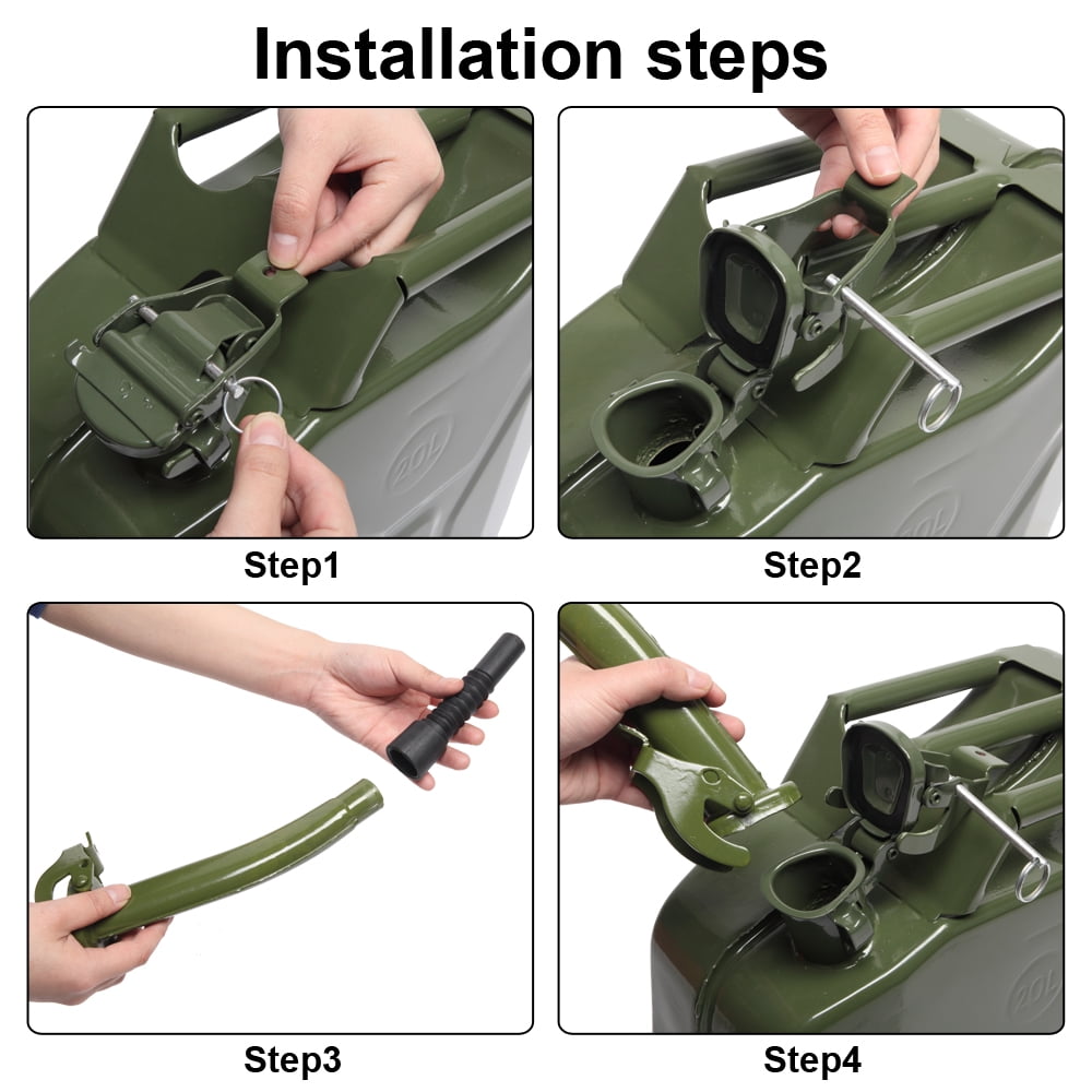 Ktaxon Portable Fuel Storage Container, Heavy-Duty Steel Emergency Backup Gas Carrier (Army Green, 5 gal) p4vv3