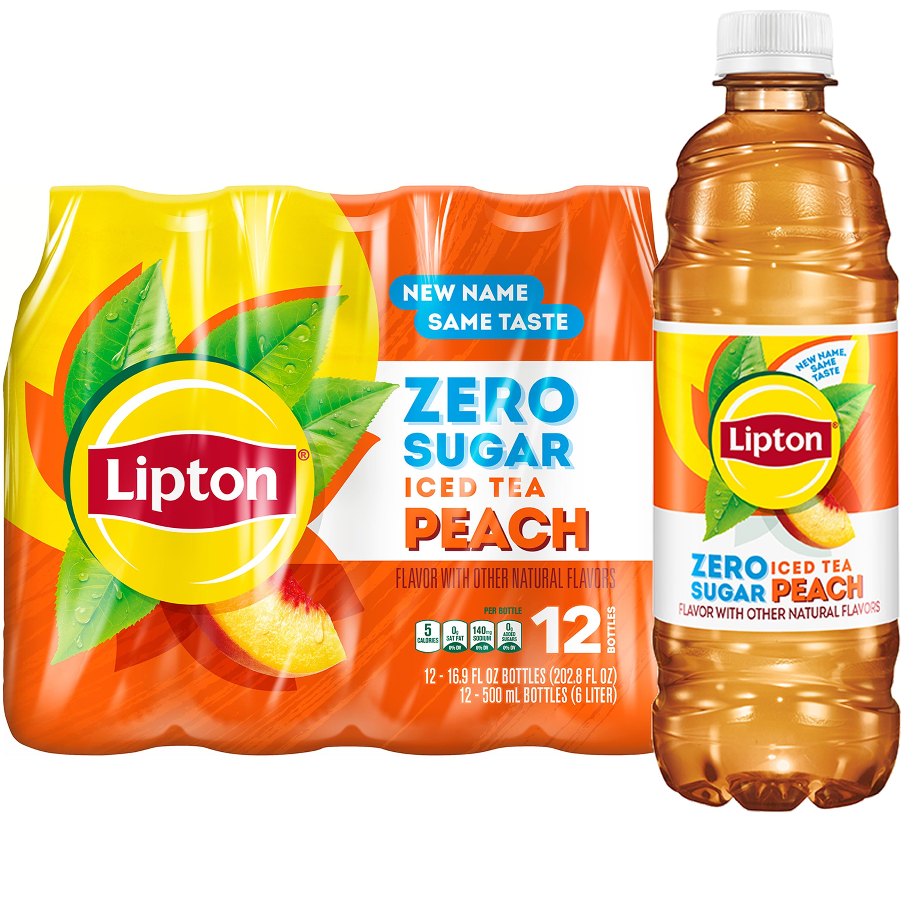 Lipton Zero Sugar Peach Iced Tea, Refreshing Fruit Flavored Drink (12 Pack, 16.9 fl oz) u6hz2