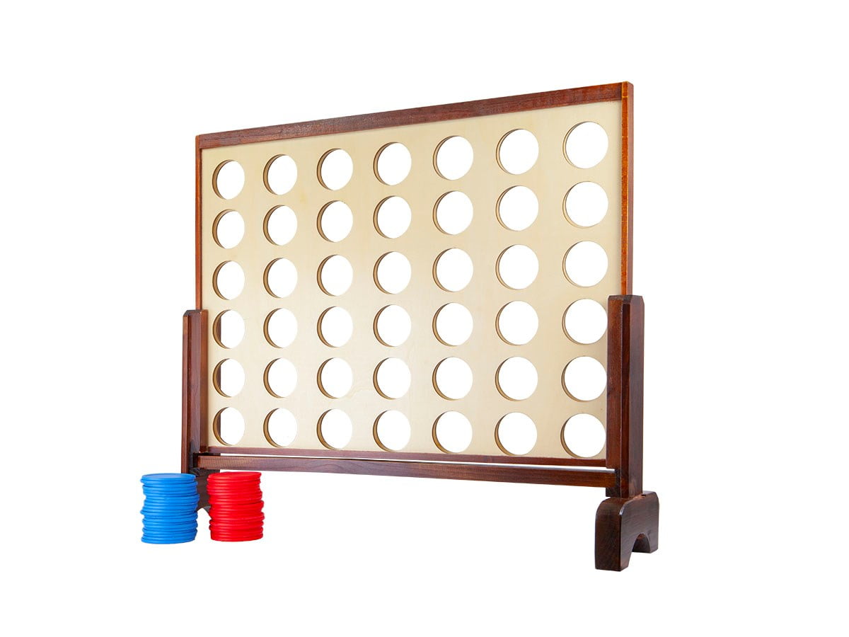 Monoprice Giant Four-in-a-Row Game Set for Outdoor Events and Parties (Brown, 42-Piece Set) 9nxe7