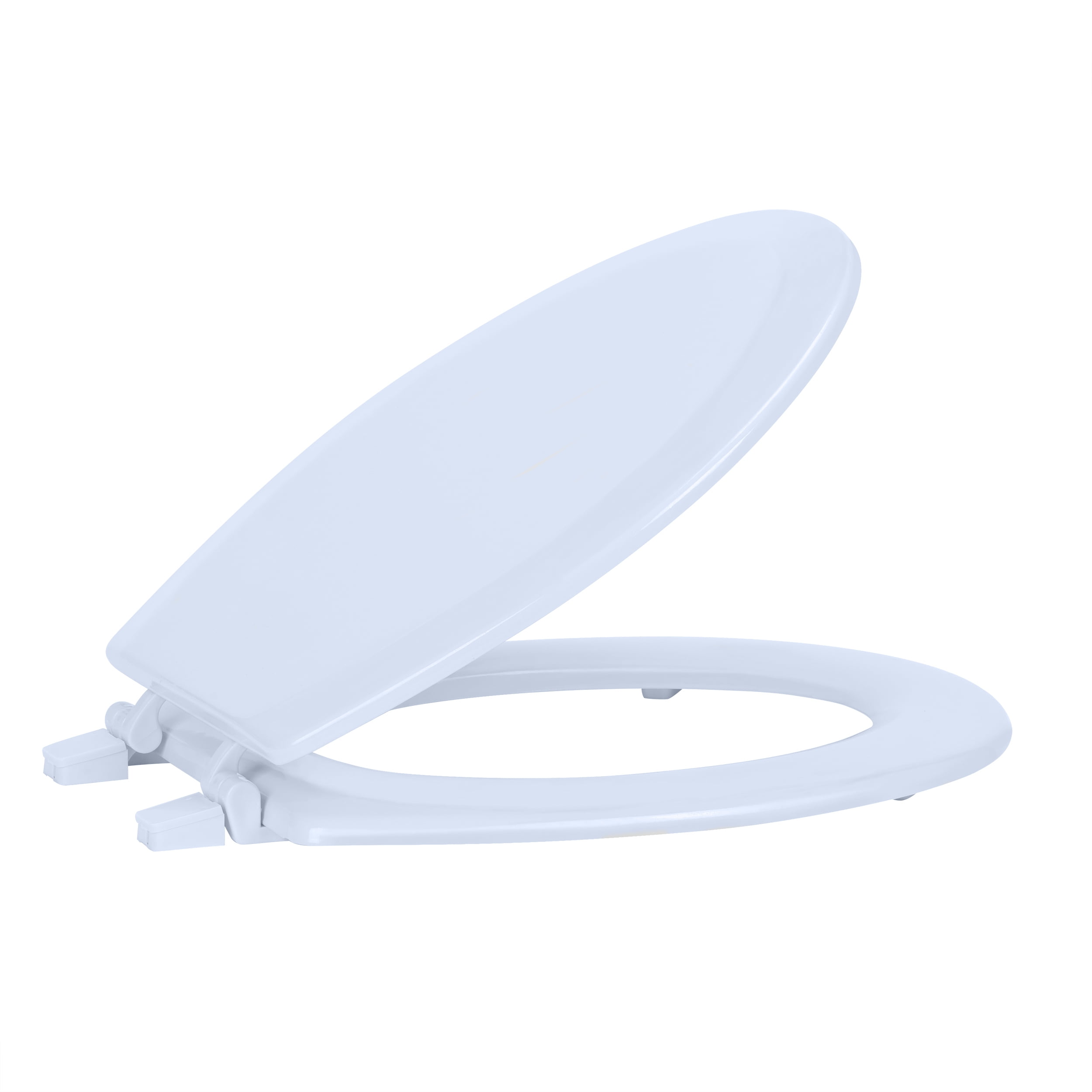 YfulYde Standard Vinyl Toilet Seat with Slow Close Hinges and Ergonomic Design (White, 17 in) 5sx6p