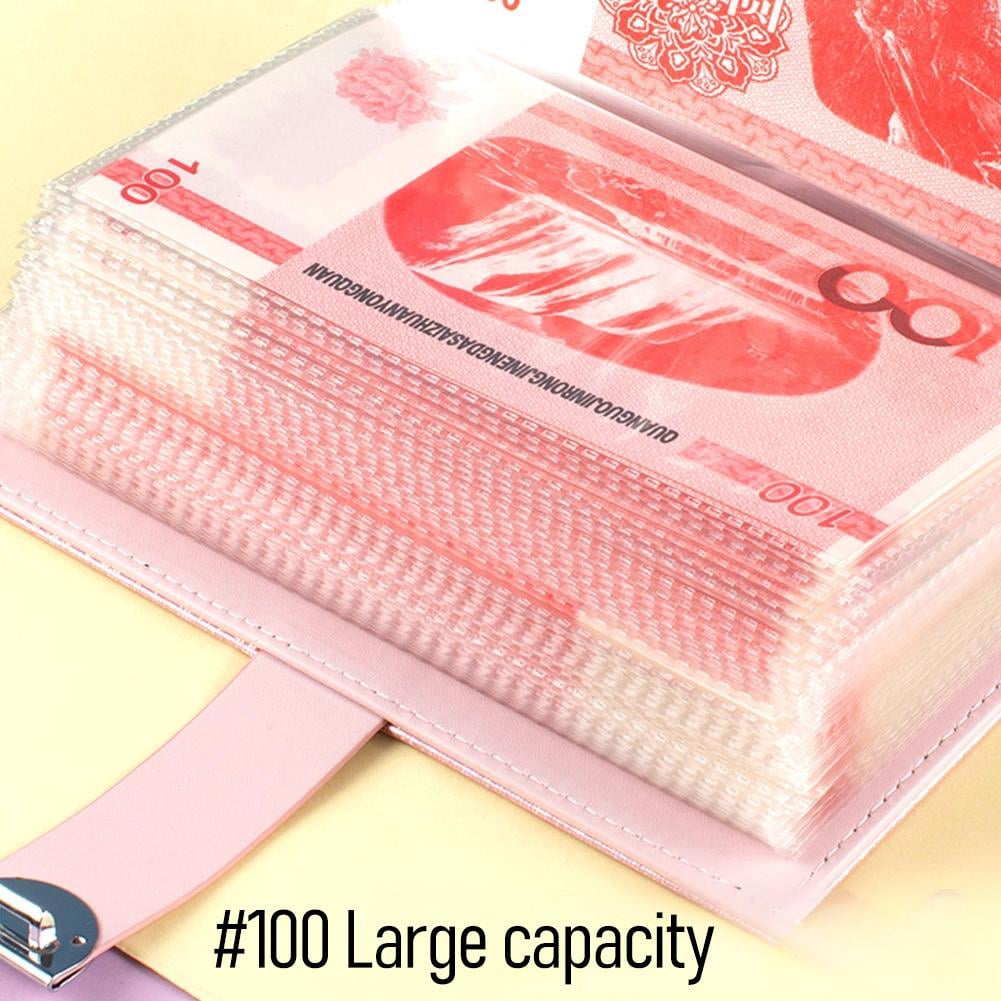 QENASHAING Combination Lock Cash Deposit Book, PU Leather Savings Organizer with 50 Page Cash Envelope System (Pink, 50 Pages) ra4fr