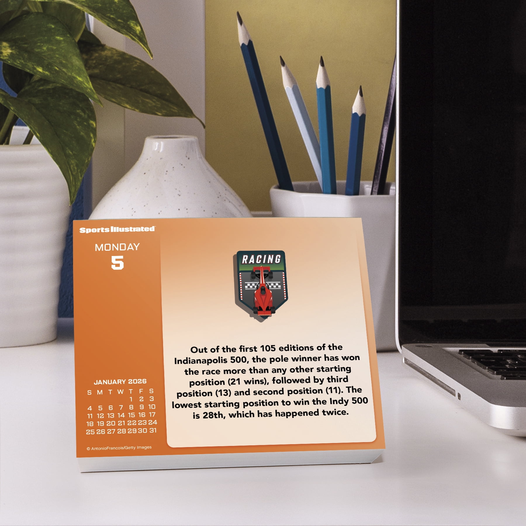 Trends International Sports Illustrated 2025 Wall Calendar and Daily Desk Box Calendar Set (12 in x 12 in, 5 in x 4.25 in x 1 in) b6ha9